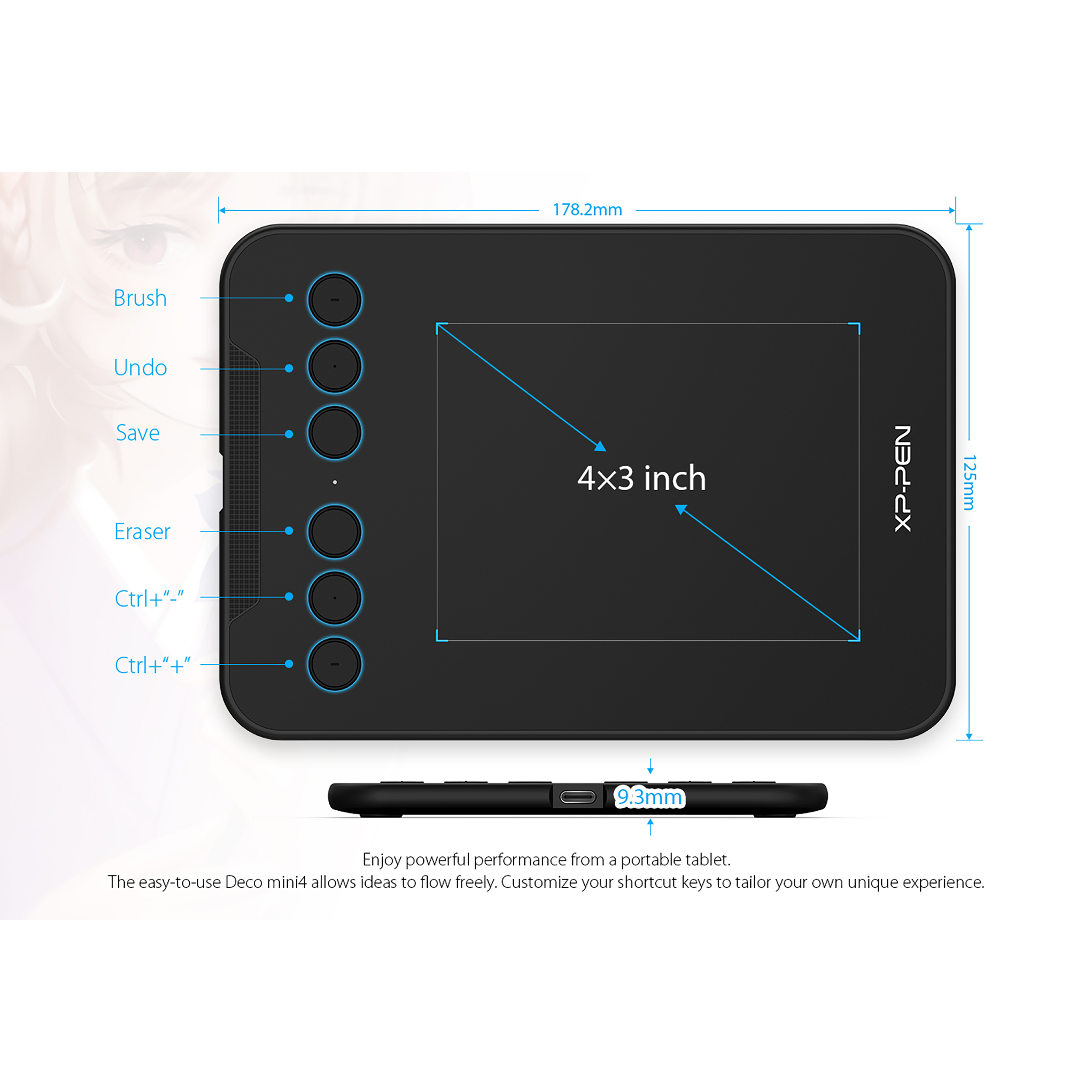 XP pen Deco Mini 4 Graphics Tablet (5 Inch, Black)_8