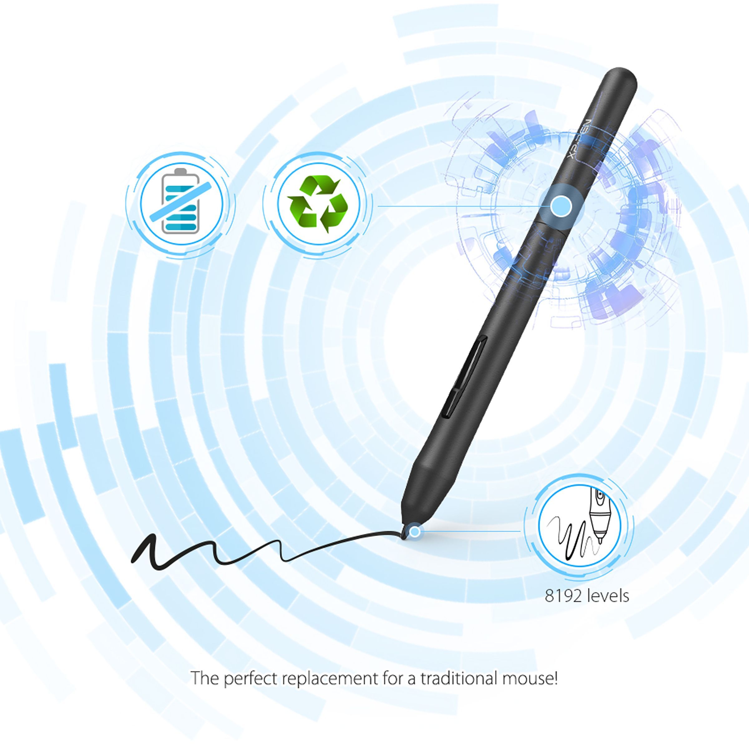 XP pen Star G640 15.24cm (6 Inches) e-Writer Digital Pad (Battery-Free Stylus, Black)_6