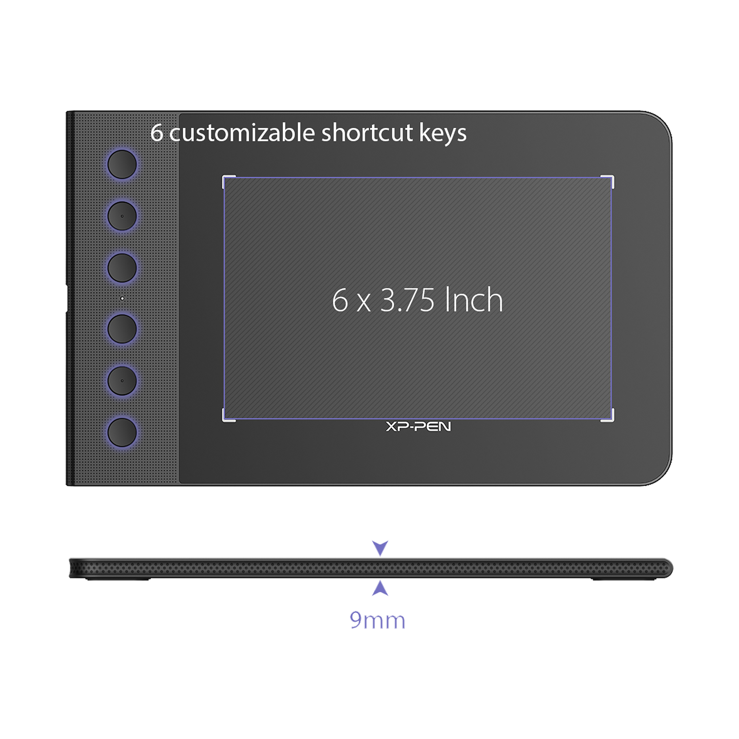 XP pen Star G640S 19.38cm (7.63 Inches) e-Writer Digital Pad (8192 Levels Pressure Sensitivity, Black)_6