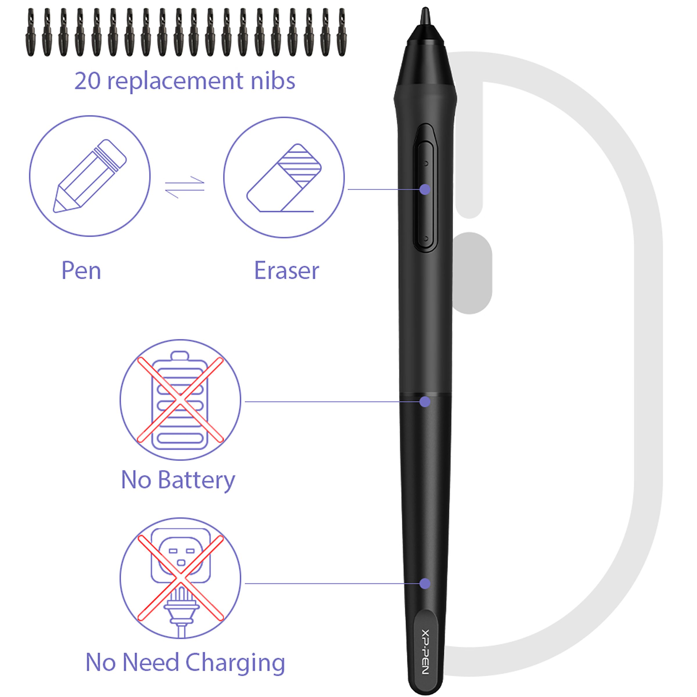 XP pen Star G640S 19.38cm (7.63 Inches) e-Writer Digital Pad (8192 Levels Pressure Sensitivity, Black)_9