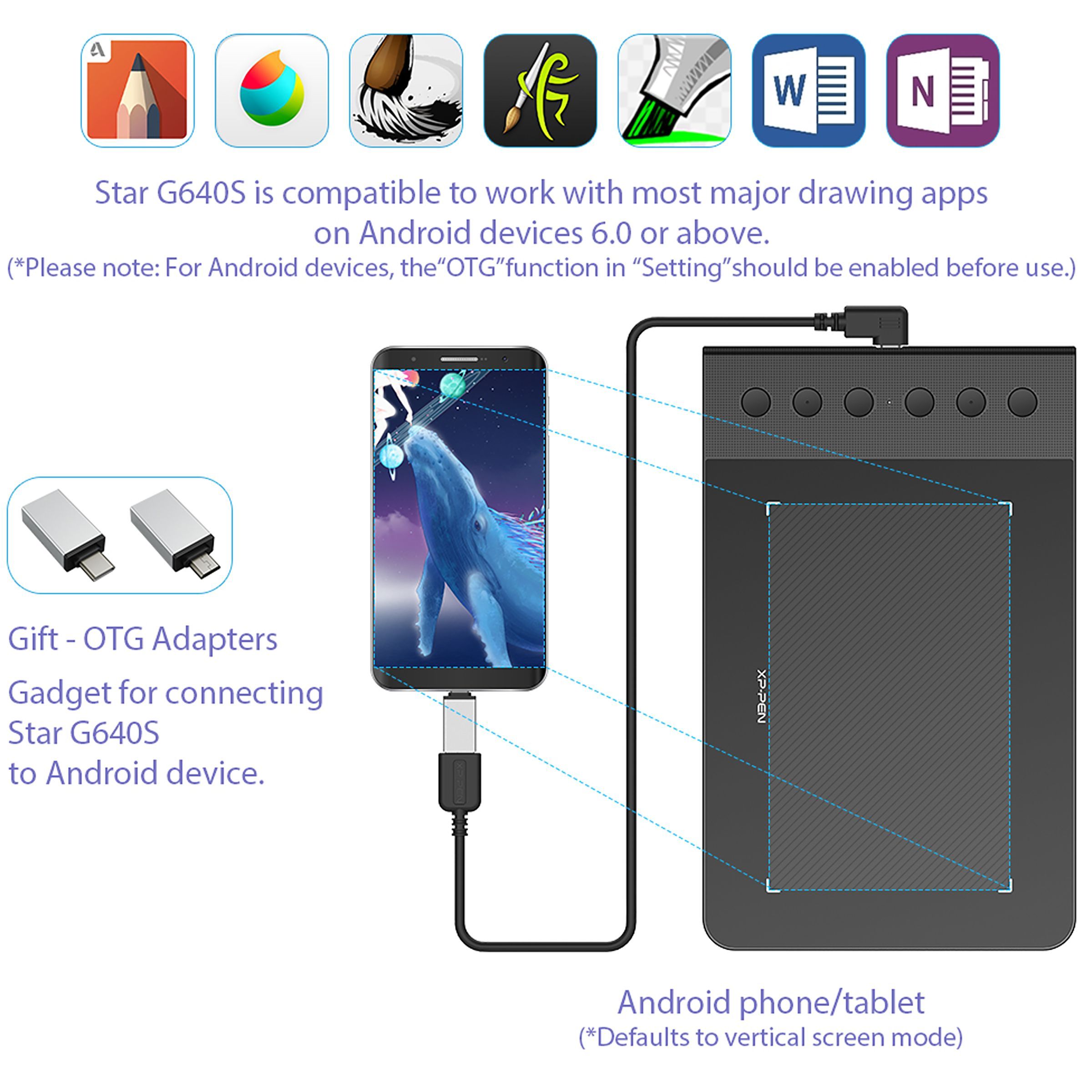 XP pen Star G640S 19.38cm (7.63 Inches) e-Writer Digital Pad (8192 Levels Pressure Sensitivity, Black)_10