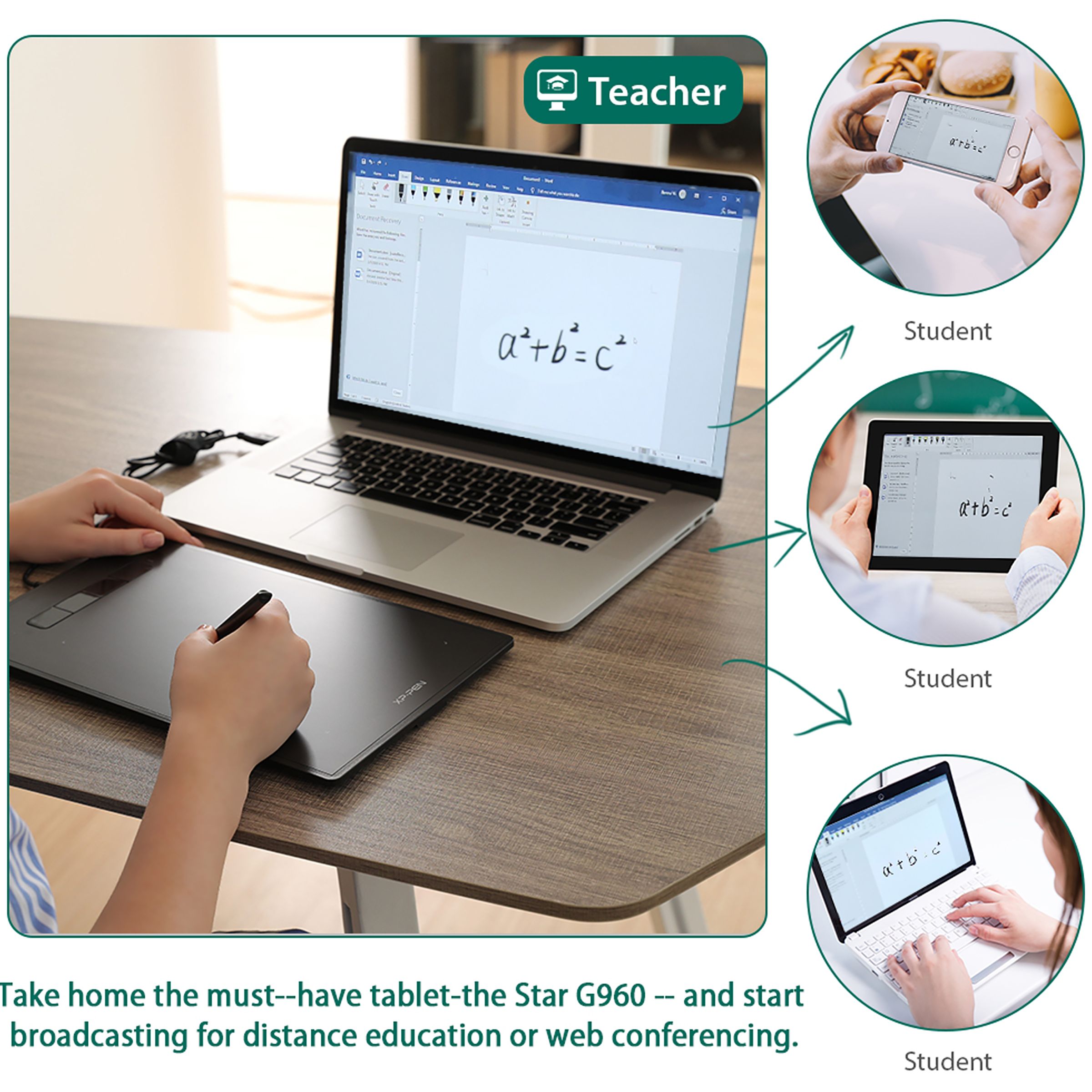 XP pen Star G960 25.17cm (9.91 Inches) e-Writer Digital Pad (8192 Levels Pressure Sensitivity, Black)_8