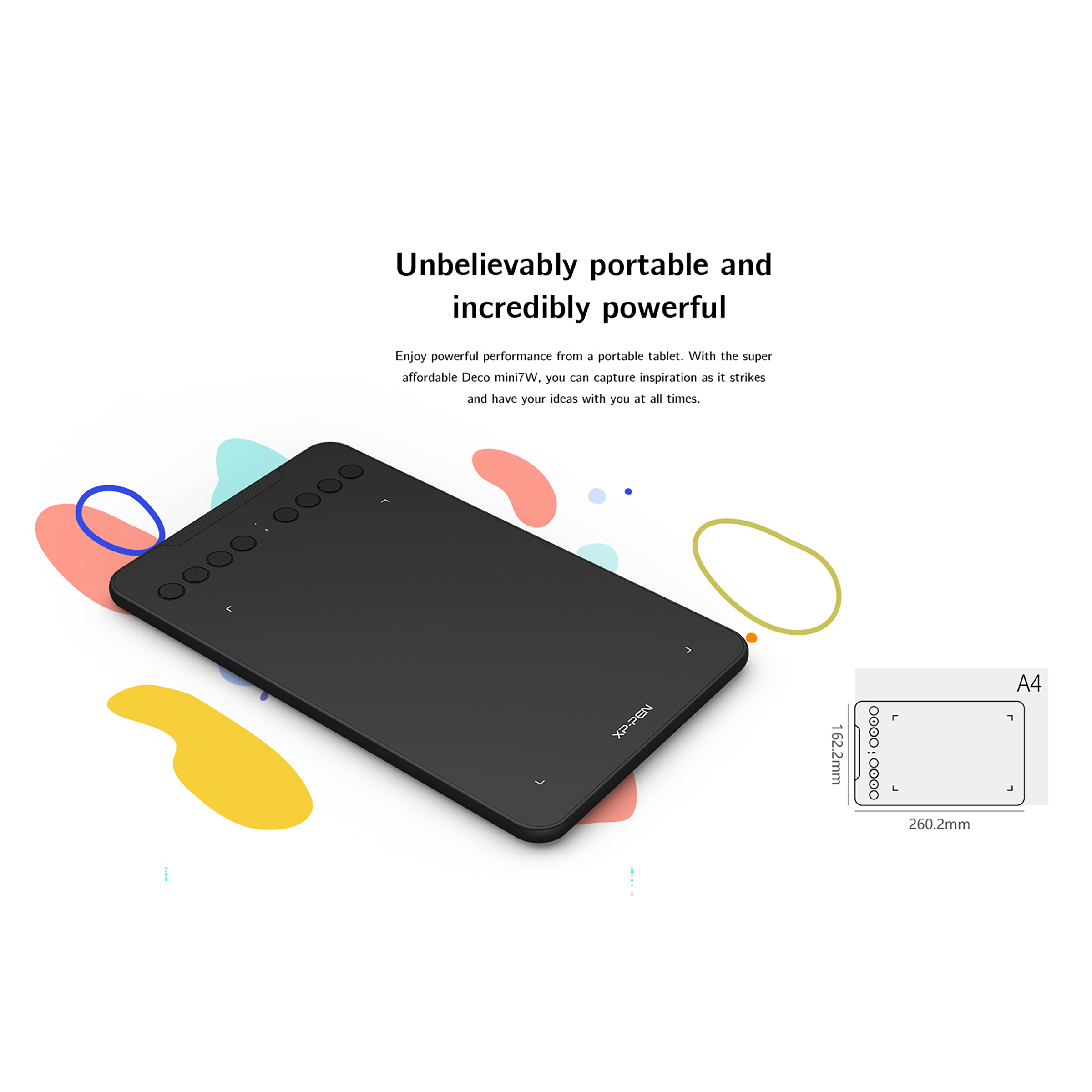 XP pen Deco Mini 7W 17.78cm (7 Inches) e-Writer Digital Pad (Battery-Free Stylus, Black) XP pen Deco Mini 7W 17.78cm (7 Inches) e-Writer Digital Pad (Battery-Free Stylus, Black)_12