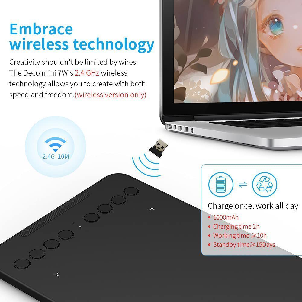 XP pen Deco Mini 7W 17.78cm (7 Inches) e-Writer Digital Pad (Battery-Free Stylus, Black) XP pen Deco Mini 7W 17.78cm (7 Inches) e-Writer Digital Pad (Battery-Free Stylus, Black)_15