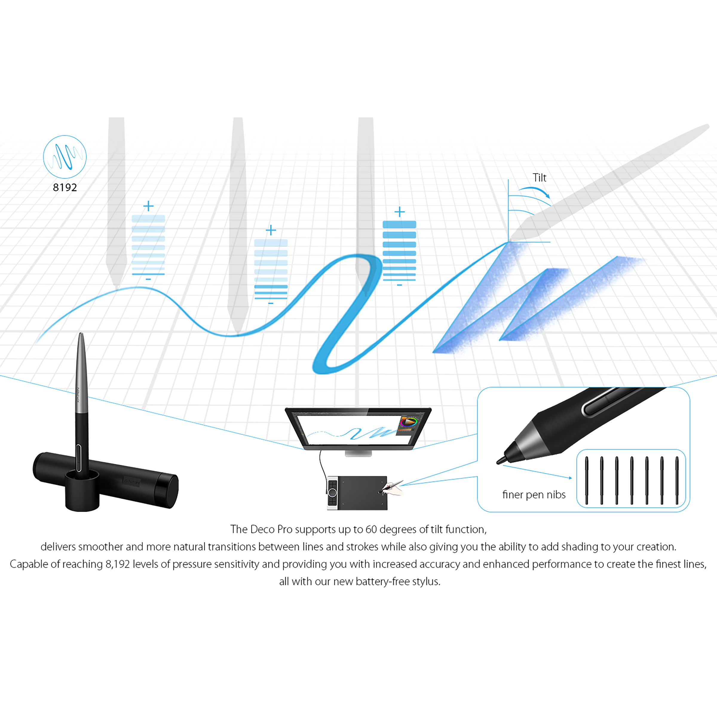 XP pen Deco Pro M 31.82cm (12.53. Inches) e-Writer Digital Pad (60 Degree Tilt Function, Black) XP pen Deco Pro M 31.82cm (12.53. Inches) e-Writer Digital Pad (60 Degree Tilt Function, Black)_6