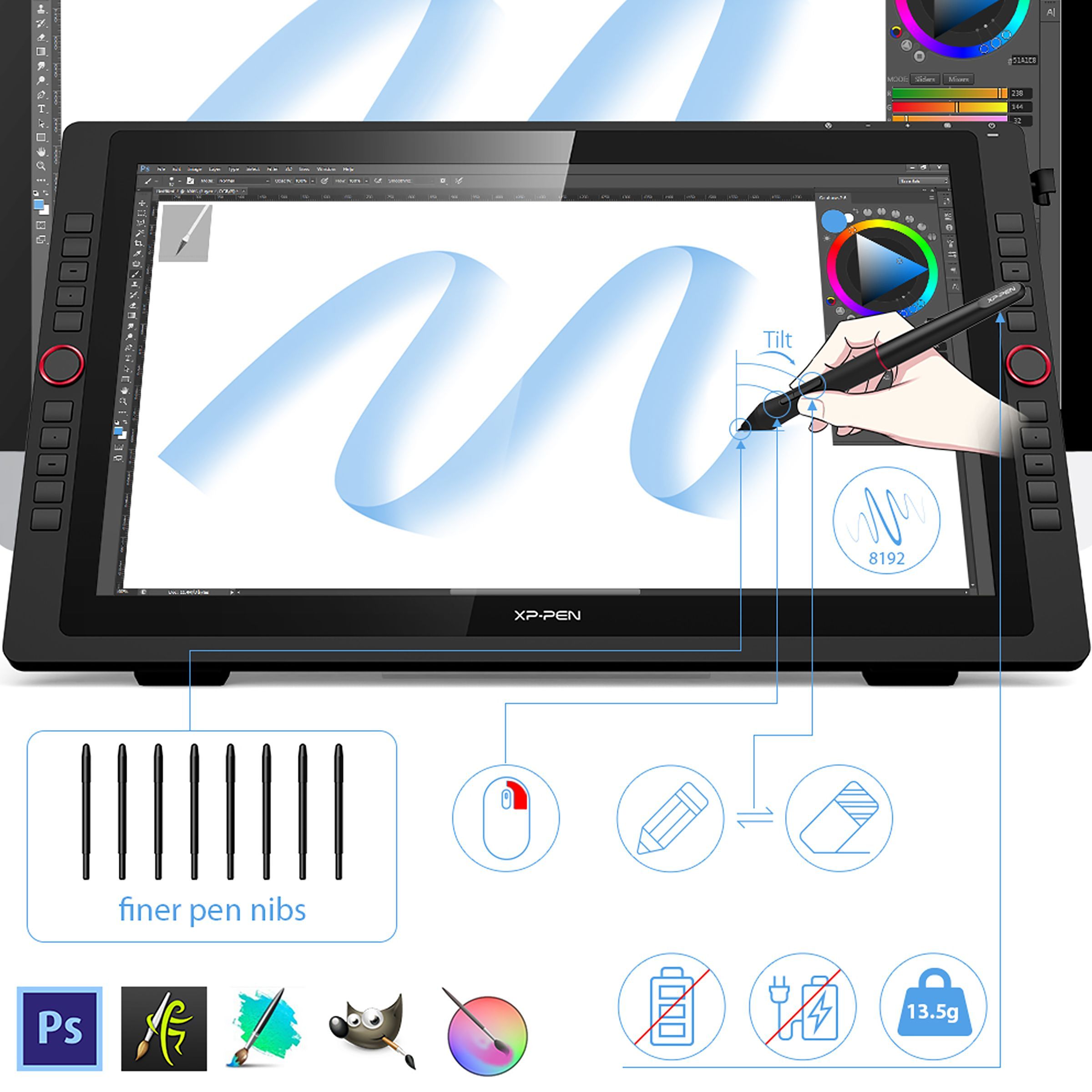 XP pen Artist Graphics Tablet (21.5 Inch, Black) XP pen Artist Graphics Tablet (21.5 Inch, Black)_8