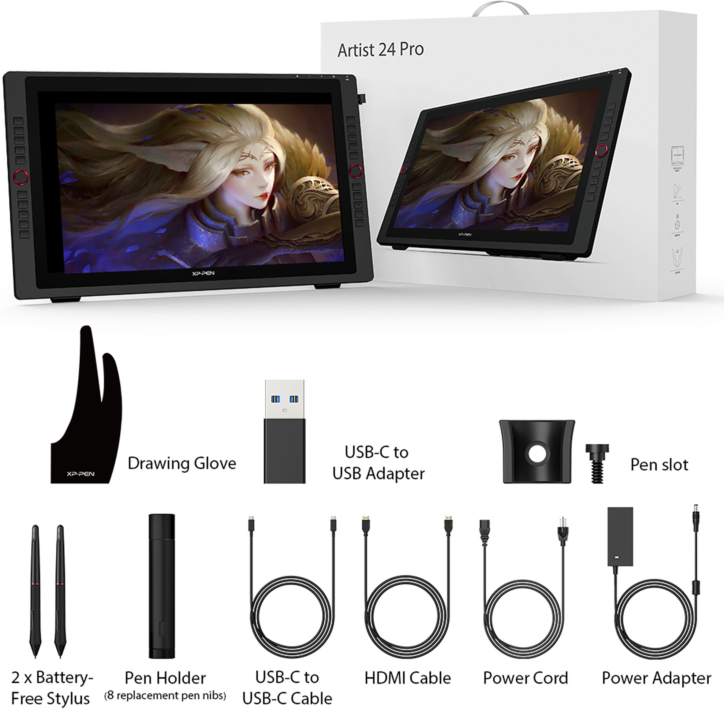 XP pen Artist 24 Pro 60.45cm (23.8 Inches) e-Writer Digital Pad (60 Degree Tilt Function, Black) XP pen Artist 24 Pro 60.45cm (23.8 Inches) e-Writer Digital Pad (60 Degree Tilt Function, Black)_7