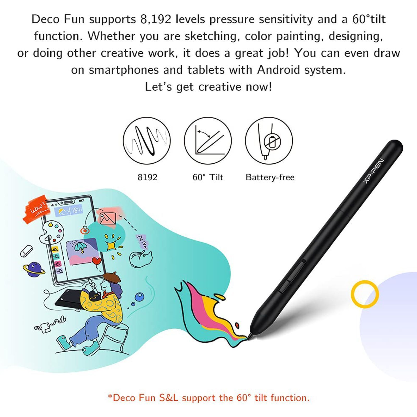 XP pen Deco Fun Small 18.94cm (7.46 Inches) e-Writer Digital Pad (60 Degree Tilt Function, Carmine Red) XP pen Deco Fun Small 18.94cm (7.46 Inches) e-Writer Digital Pad (60 Degree Tilt Function, Carmine Red)_6