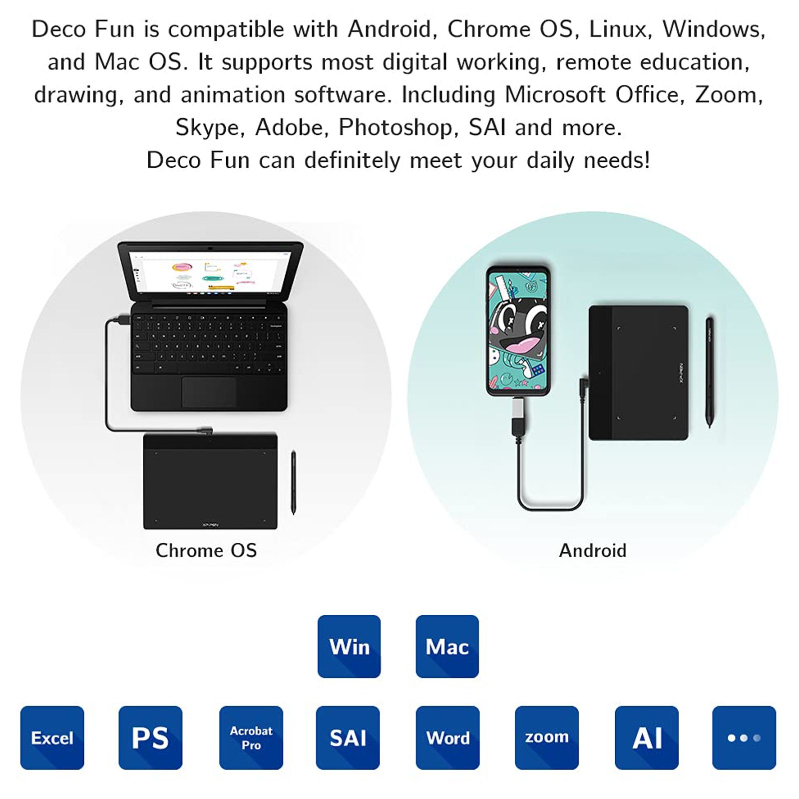 XP pen Deco Fun Small 18.94cm (7.46 Inches) e-Writer Digital Pad (8192 Level Pressure Sensitivity, Space Blue) XP pen Deco Fun Small 18.94cm (7.46 Inches) e-Writer Digital Pad (8192 Level Pressure Sensitivity, Space Blue)_6