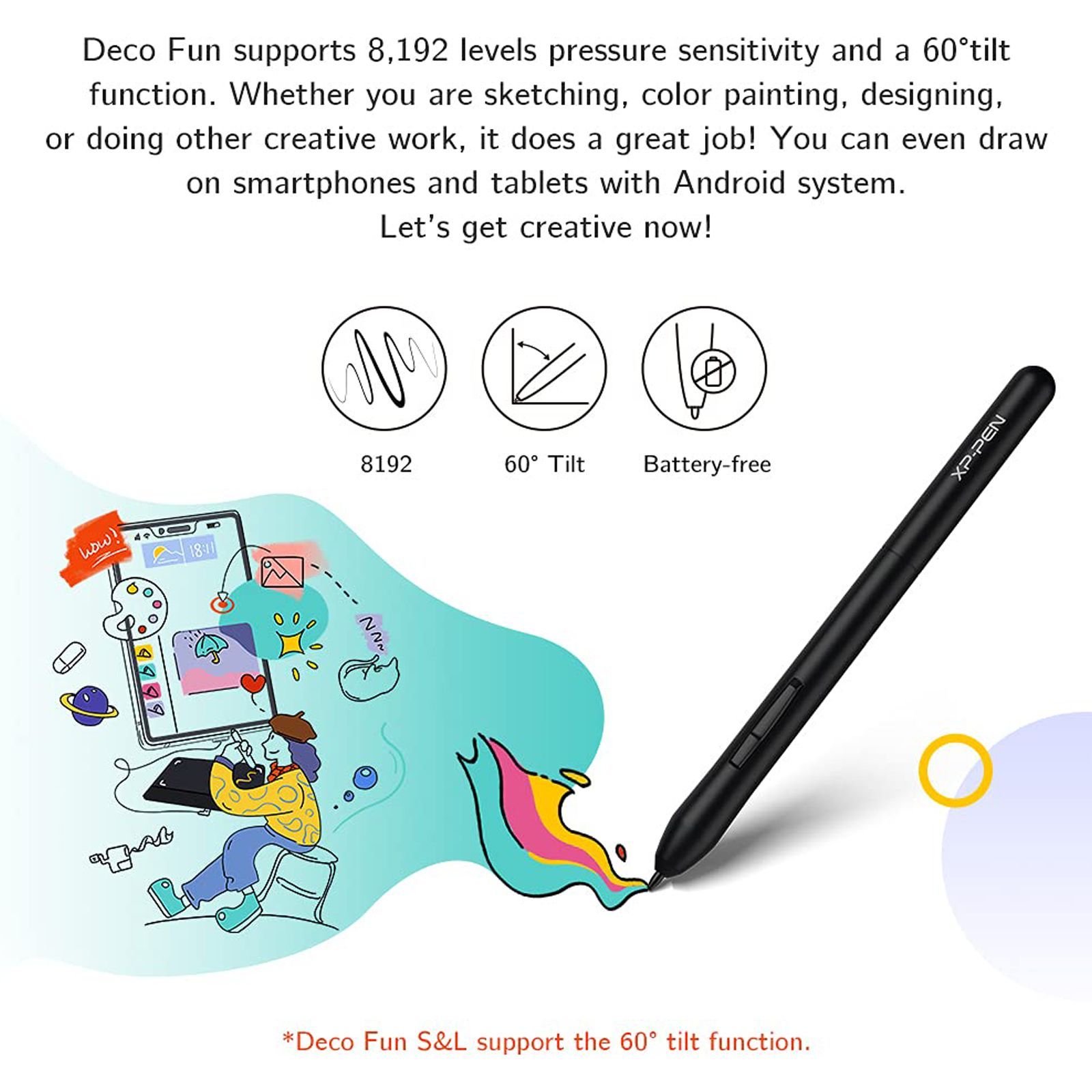 XP pen Deco Fun Small 18.94cm (7.46 Inches) e-Writer Digital Pad (8192 Level Pressure Sensitivity, Space Blue) XP pen Deco Fun Small 18.94cm (7.46 Inches) e-Writer Digital Pad (8192 Level Pressure Sensitivity, Space Blue)_5