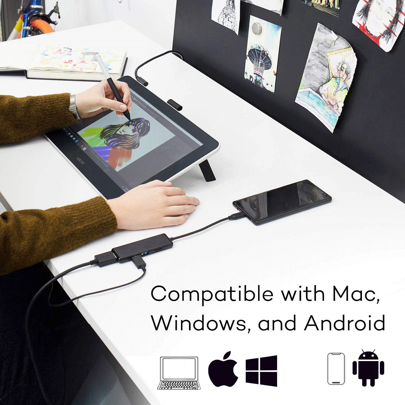 Wacom One Display Windows Tablet (13.3 Inch, Flint White)_9