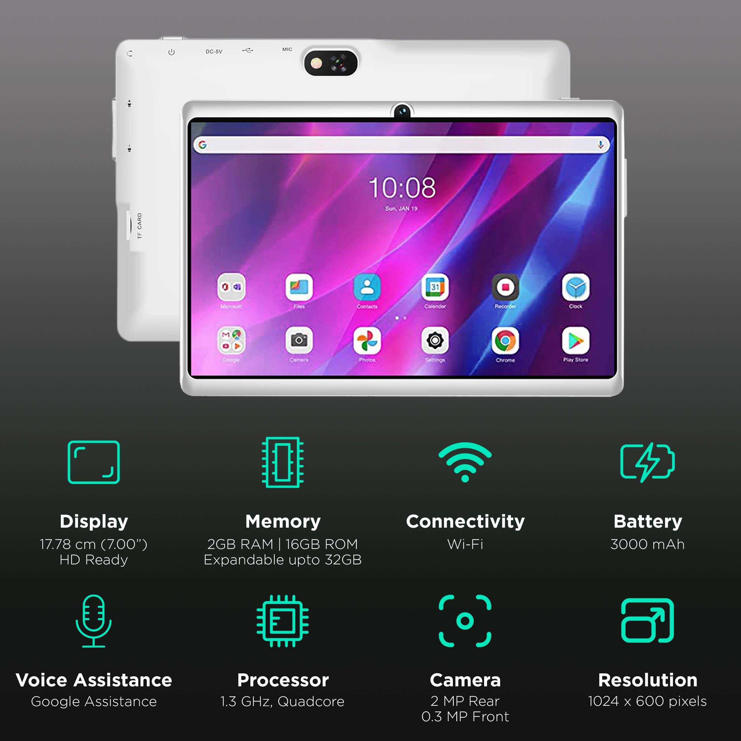 IKALL N7 Wi-Fi Android Tablet (7 Inch, 2GB RAM, 16GB ROM, White)_3