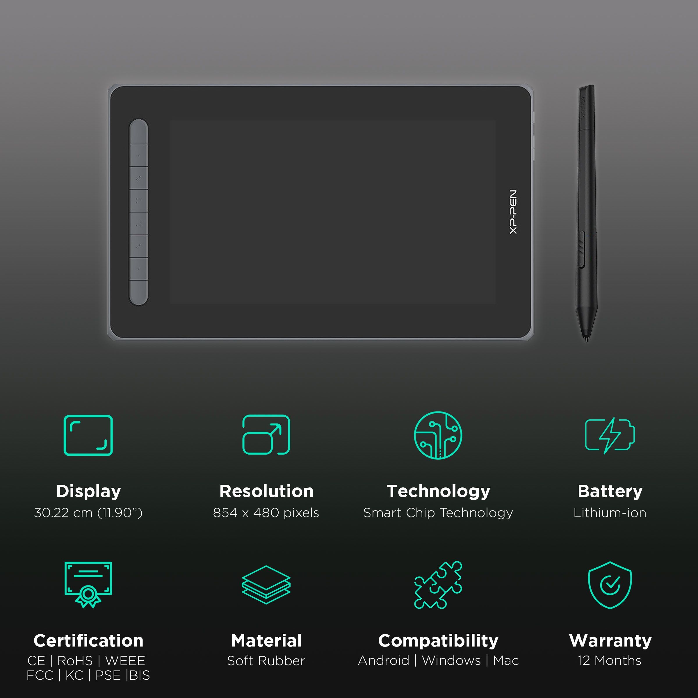 XP pen Artist 12 2nd Gen Standard Tablet (11.9 Inch, Black) XP pen Artist 12 2nd Gen Standard Tablet (11.9 Inch, Black)_3