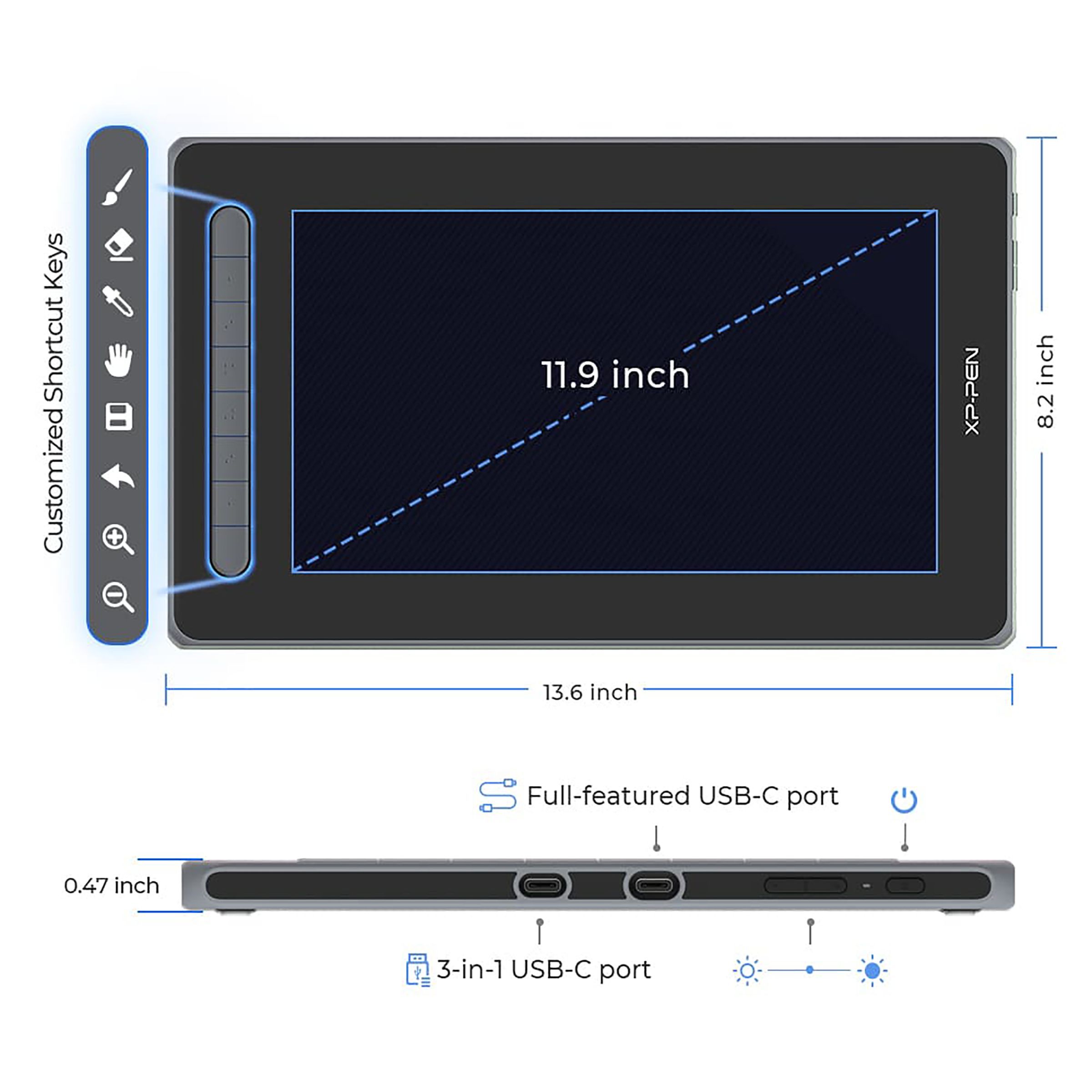 XP pen Artist 12 2nd Gen Standard Tablet (11.9 Inch, Blue) XP pen Artist 12 2nd Gen Standard Tablet (11.9 Inch, Blue)_7