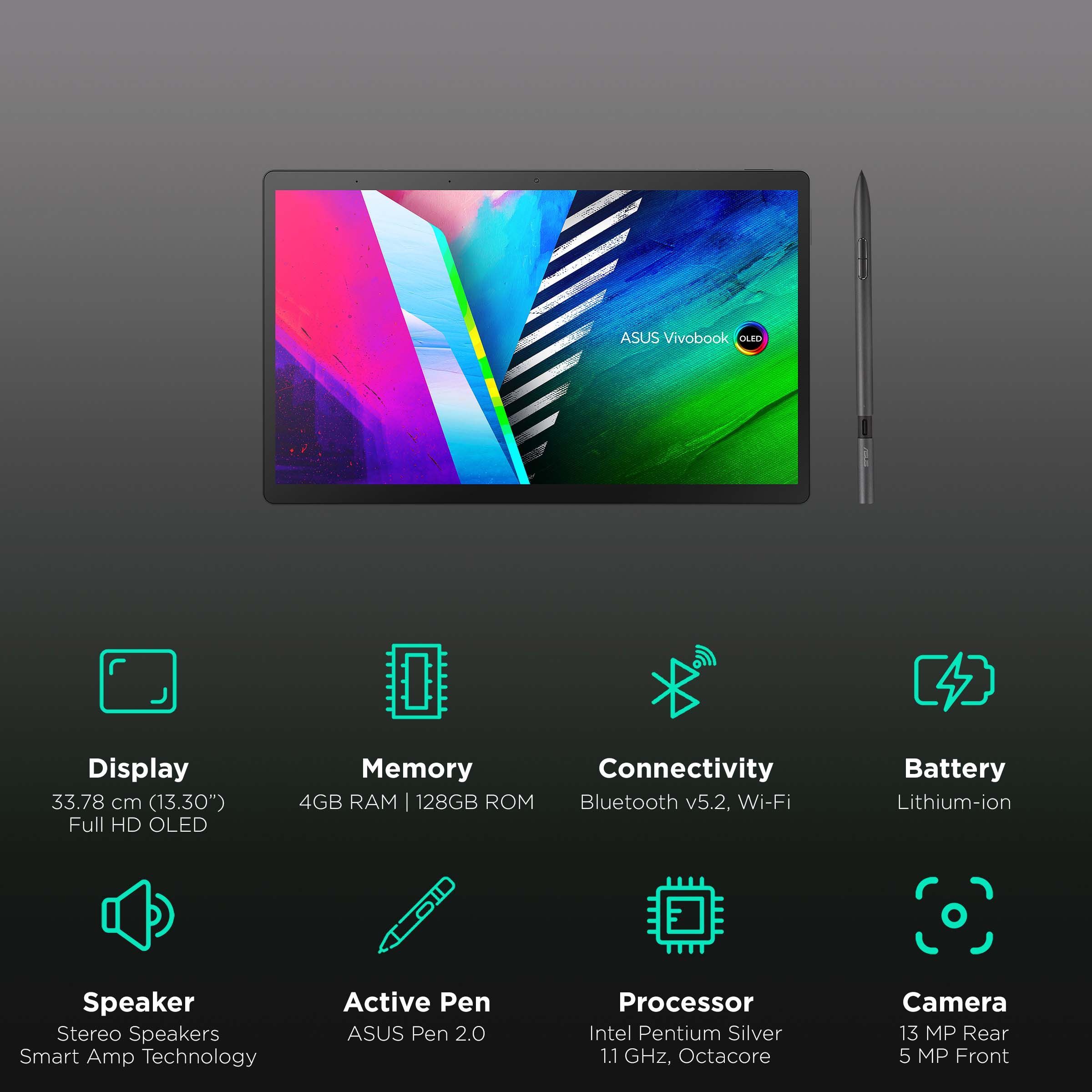 ASUS T3300KA-LQ121WS Wi-Fi Windows Tablet (13.3 Inch, 4GB RAM, 128GB ROM, Black)_3