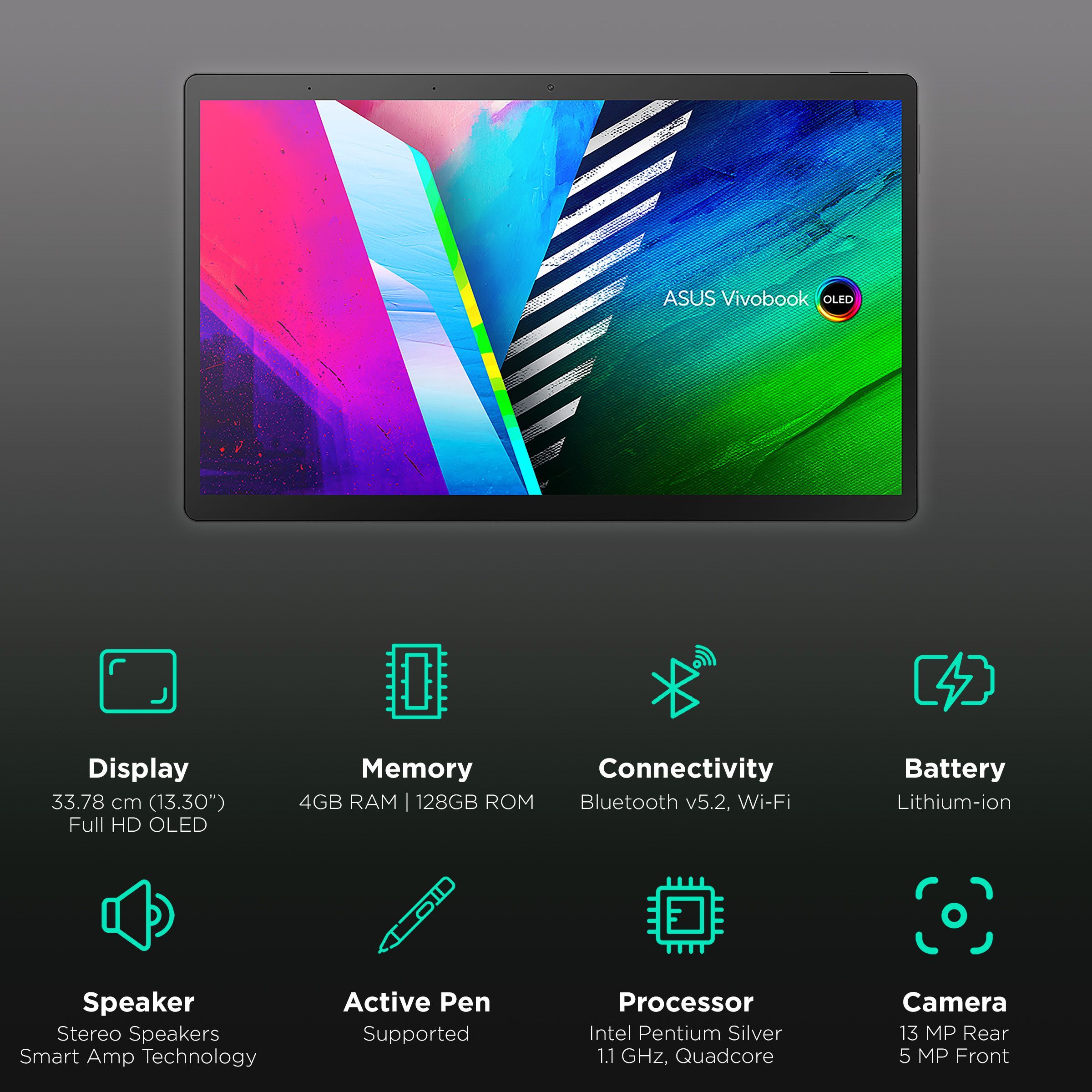 ASUS T3300KA-LQ122WS Wi-Fi Windows Tablet (13.3 Inch, 4GB RAM, 128GB ROM, Black)_3