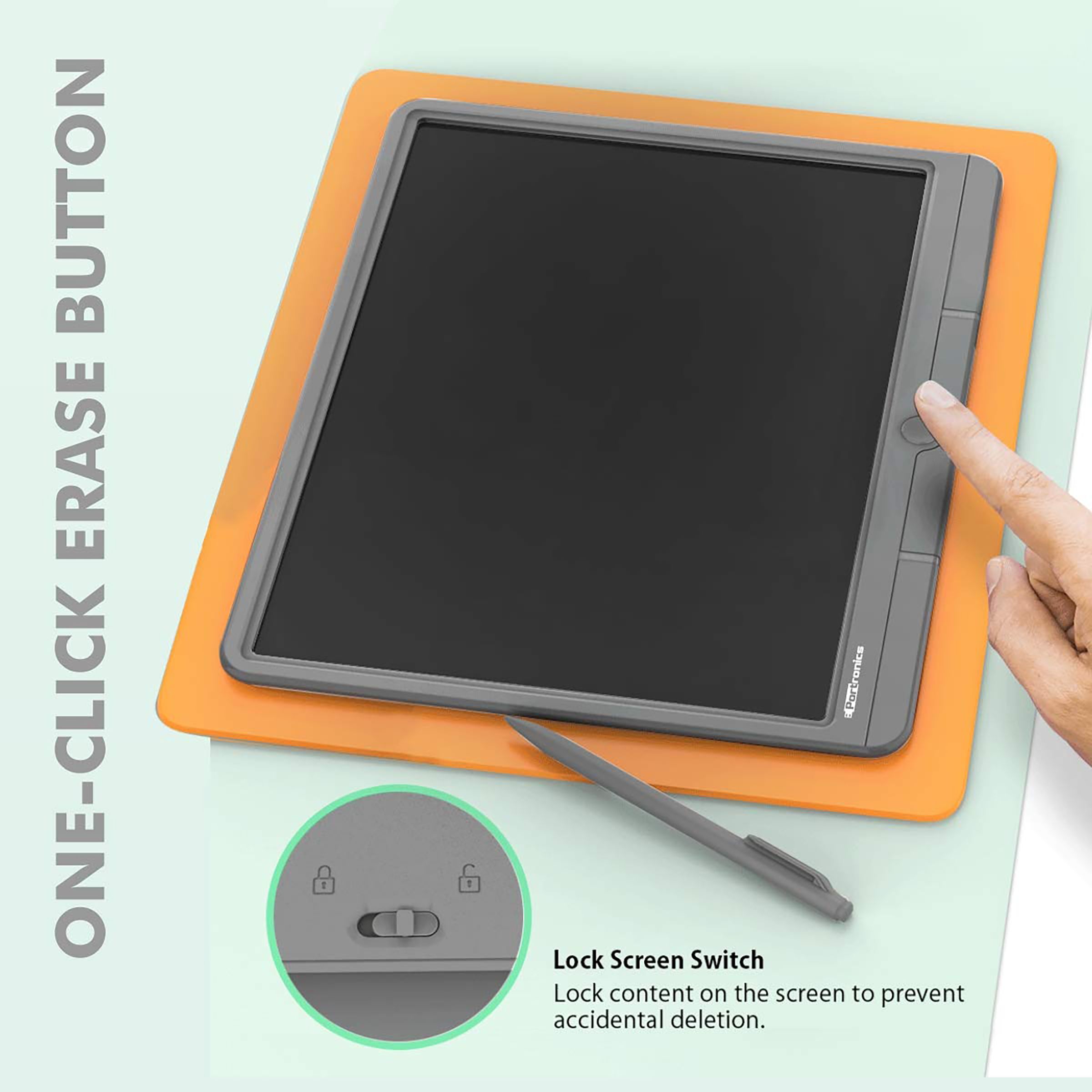 PORTRONICS Ruffpad 15 eWriter Tablet (15 Inch, Grey) PORTRONICS Ruffpad 15 eWriter Tablet (15 Inch, Grey)_9