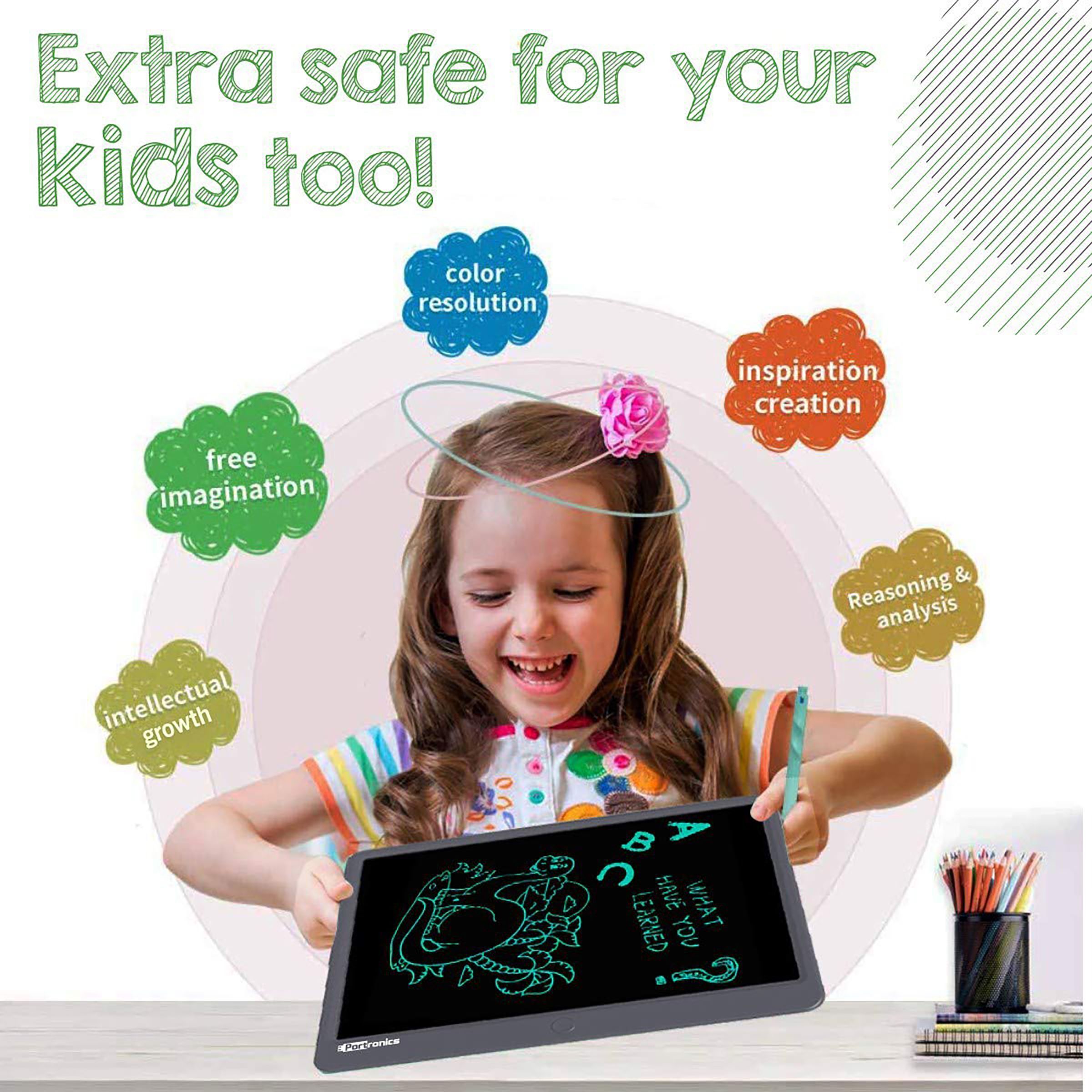 PORTRONICS Ruffpad 15 eWriter Tablet (15 Inch, Grey) PORTRONICS Ruffpad 15 eWriter Tablet (15 Inch, Grey)_12