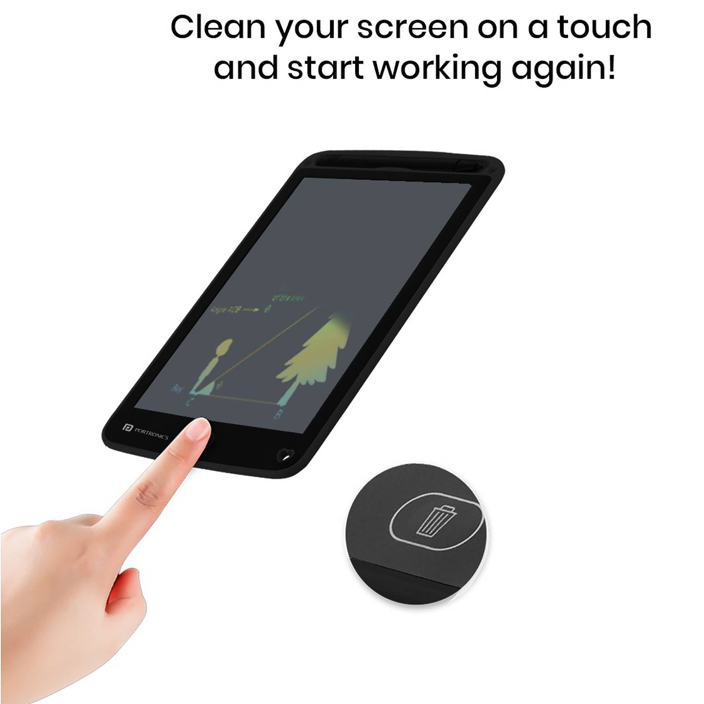 PORTRONICS Ruffpad 8.5M eWriter Tablet (8.5 Inch, Black)_11