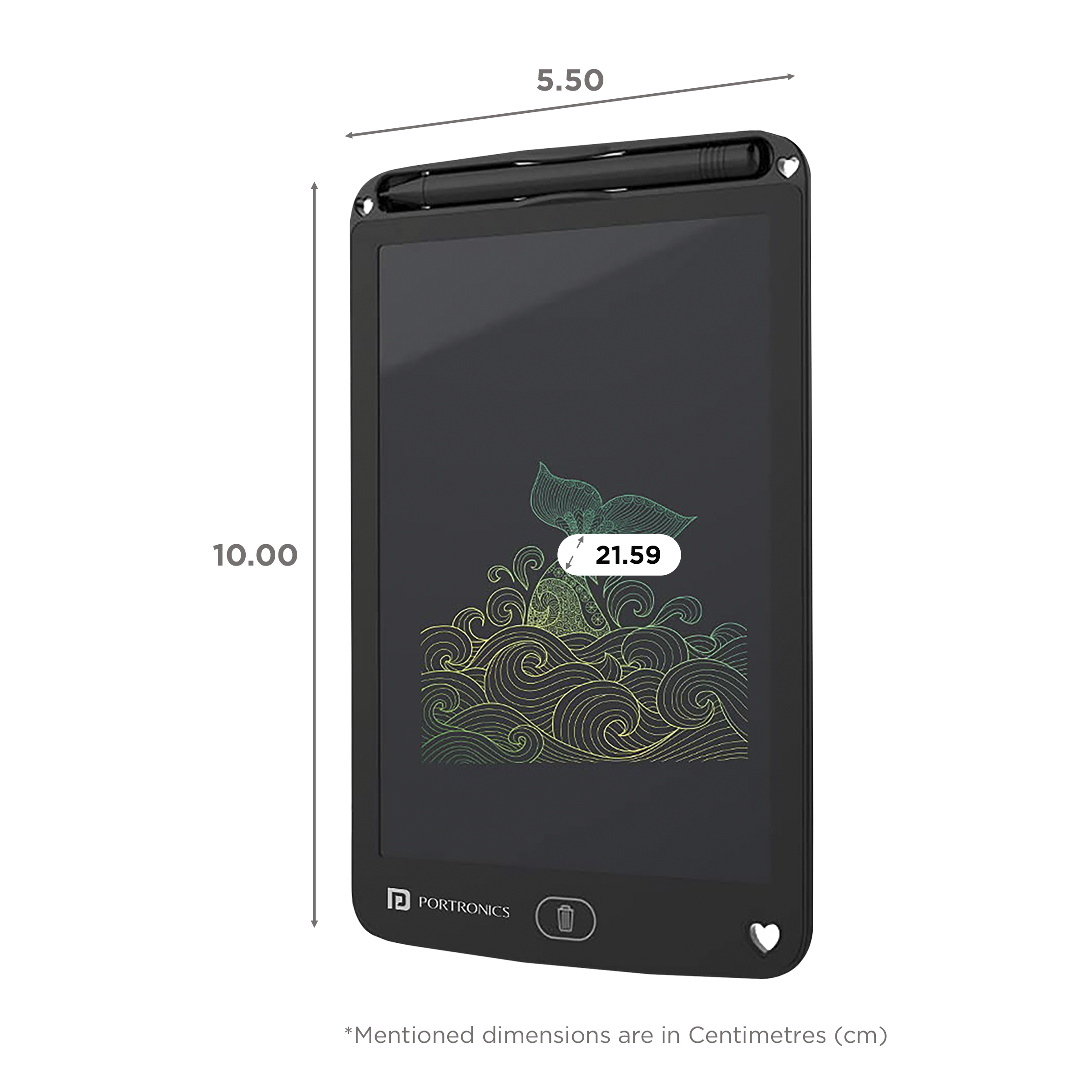 PORTRONICS Ruffpad 8.5M eWriter Tablet (8.5 Inch, Black)_2