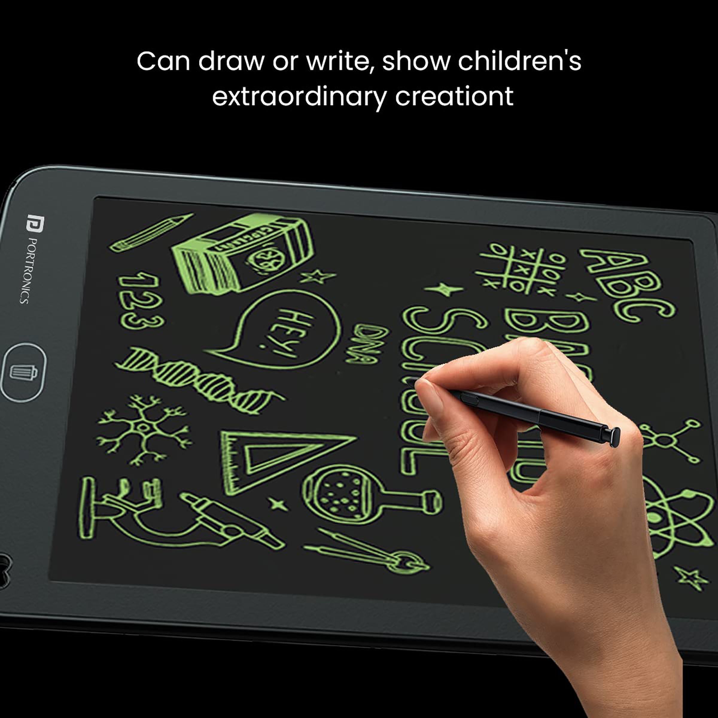 PORTRONICS Ruffpad 12M eWriter Tablet (12 Inch, Black)_6