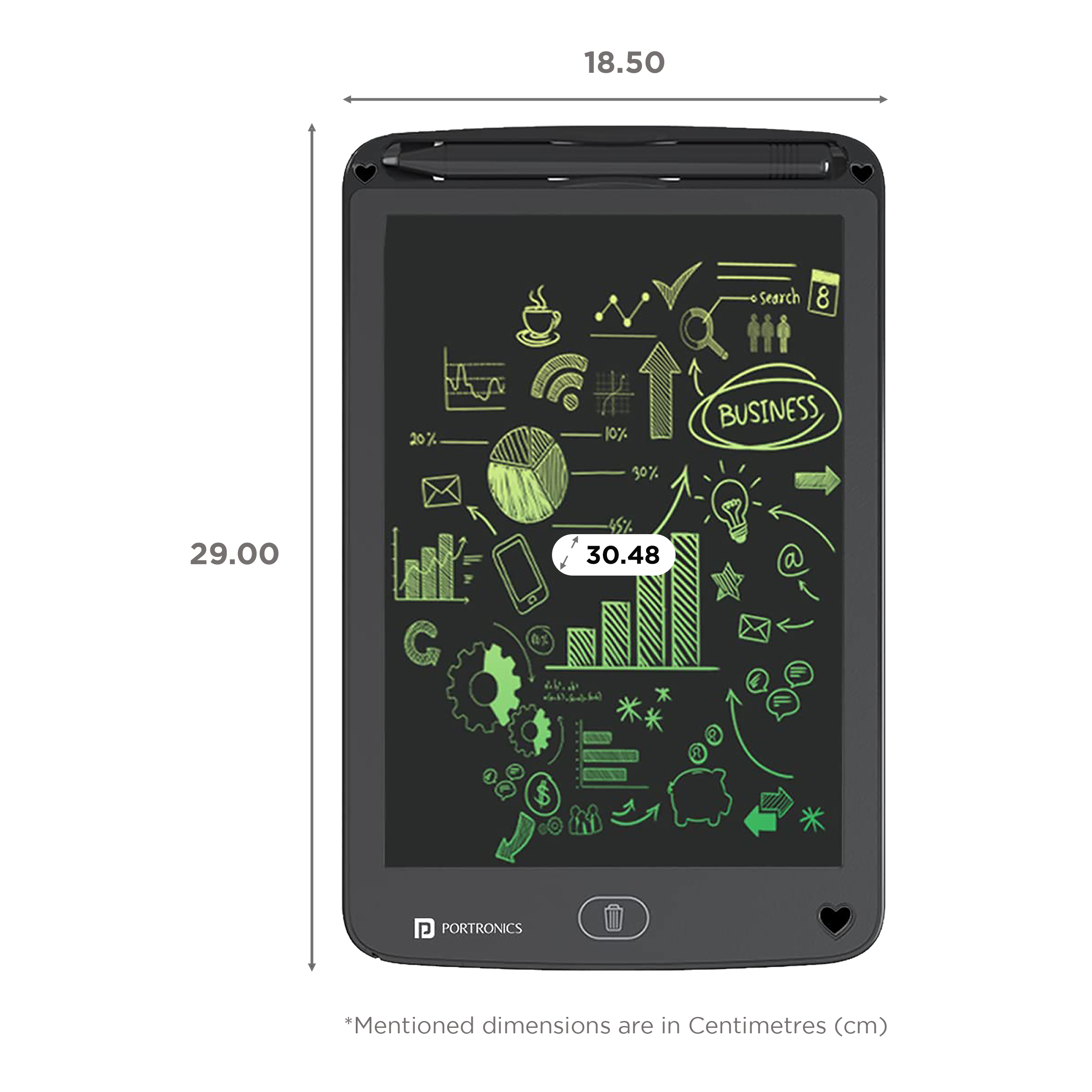 PORTRONICS Ruffpad 12M eWriter Tablet (12 Inch, Black)_2