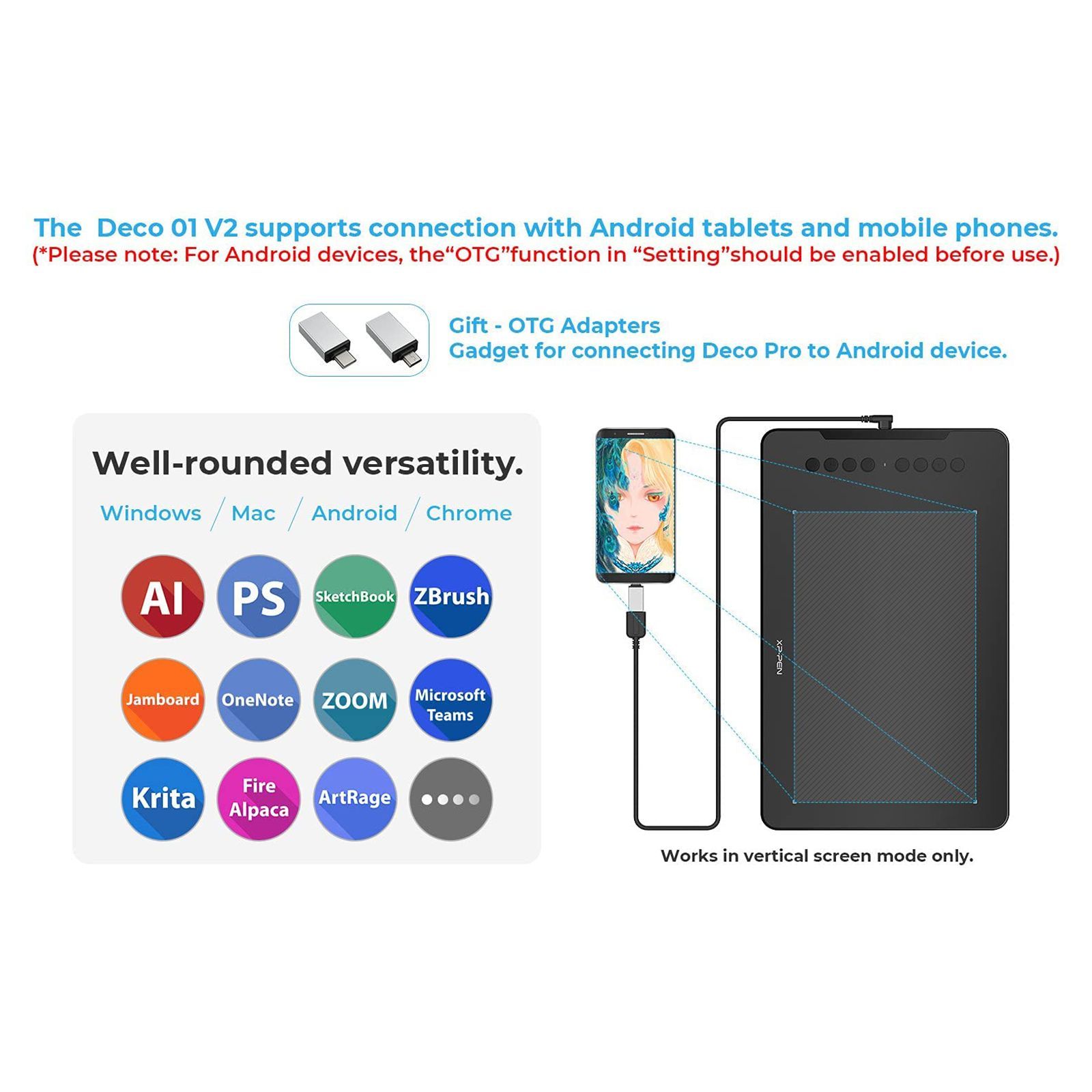 XP pen Deco 01 V2 Standard Digital Pad (7 Inch, Green)_6