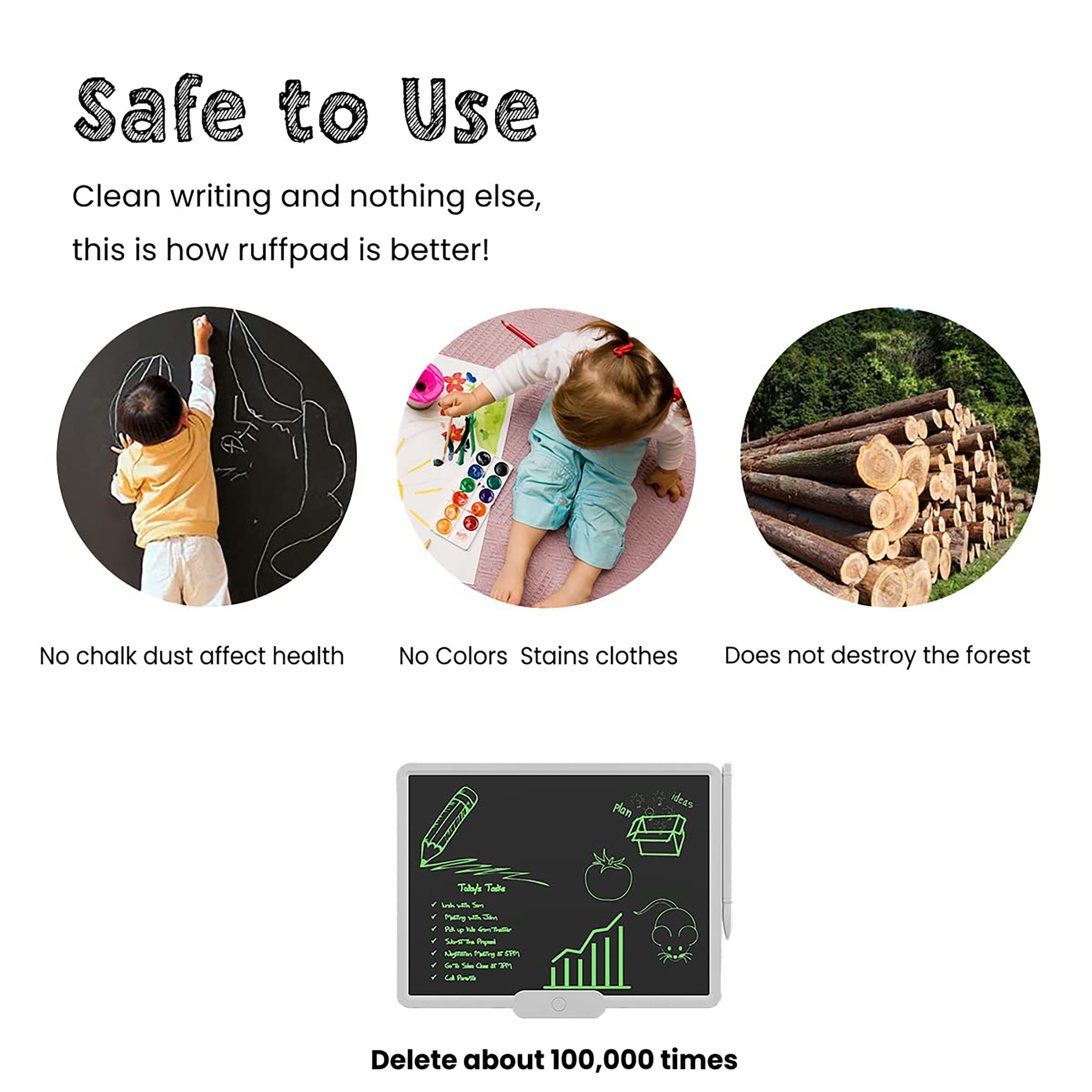 PORTRONICS Ruffpad 10X eWriter Tablet (10 Inch, White)_7