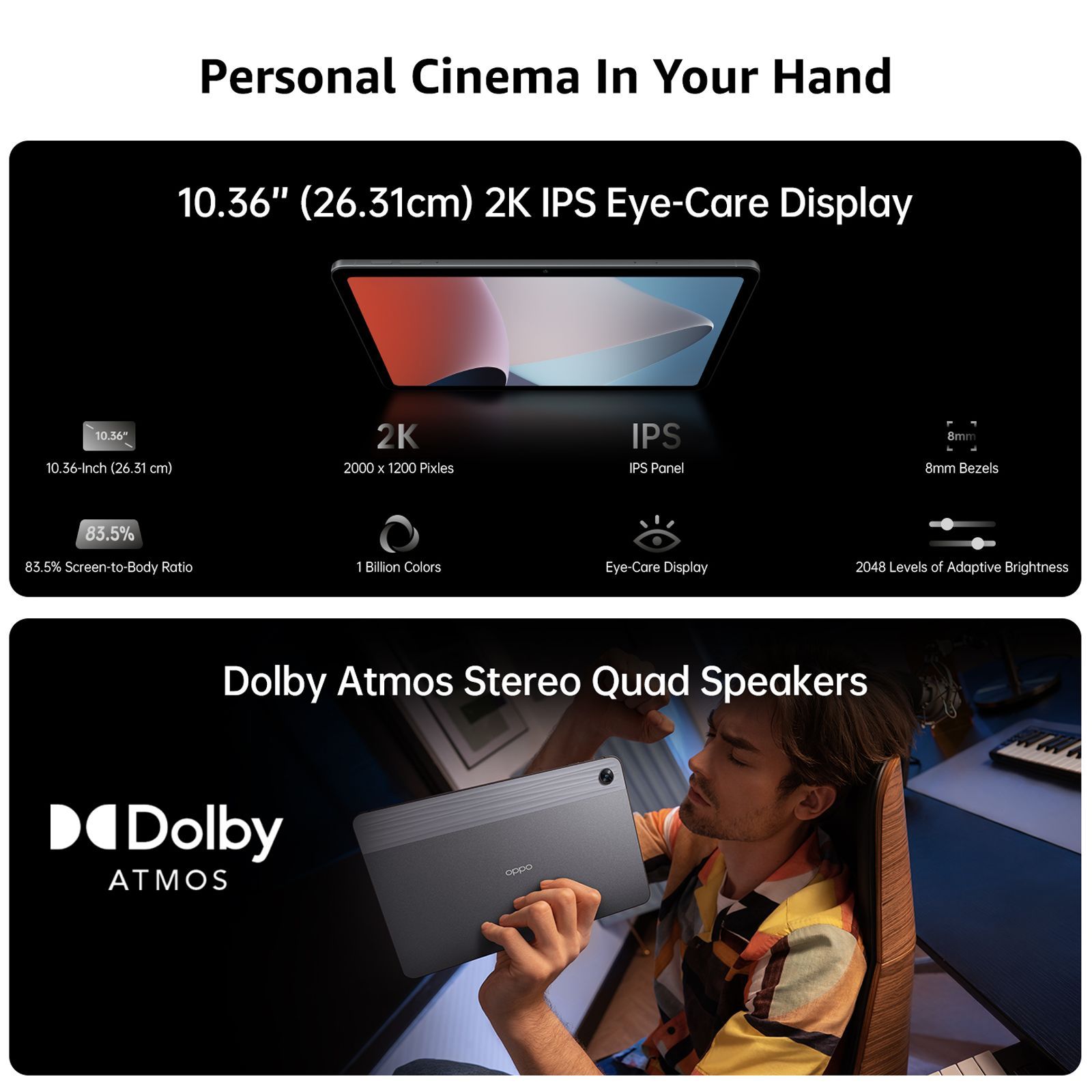 oppo Pad Air Wi-Fi Android Tablet (10.36 Inch, 4GB RAM, 128GB ROM, Grey)_11