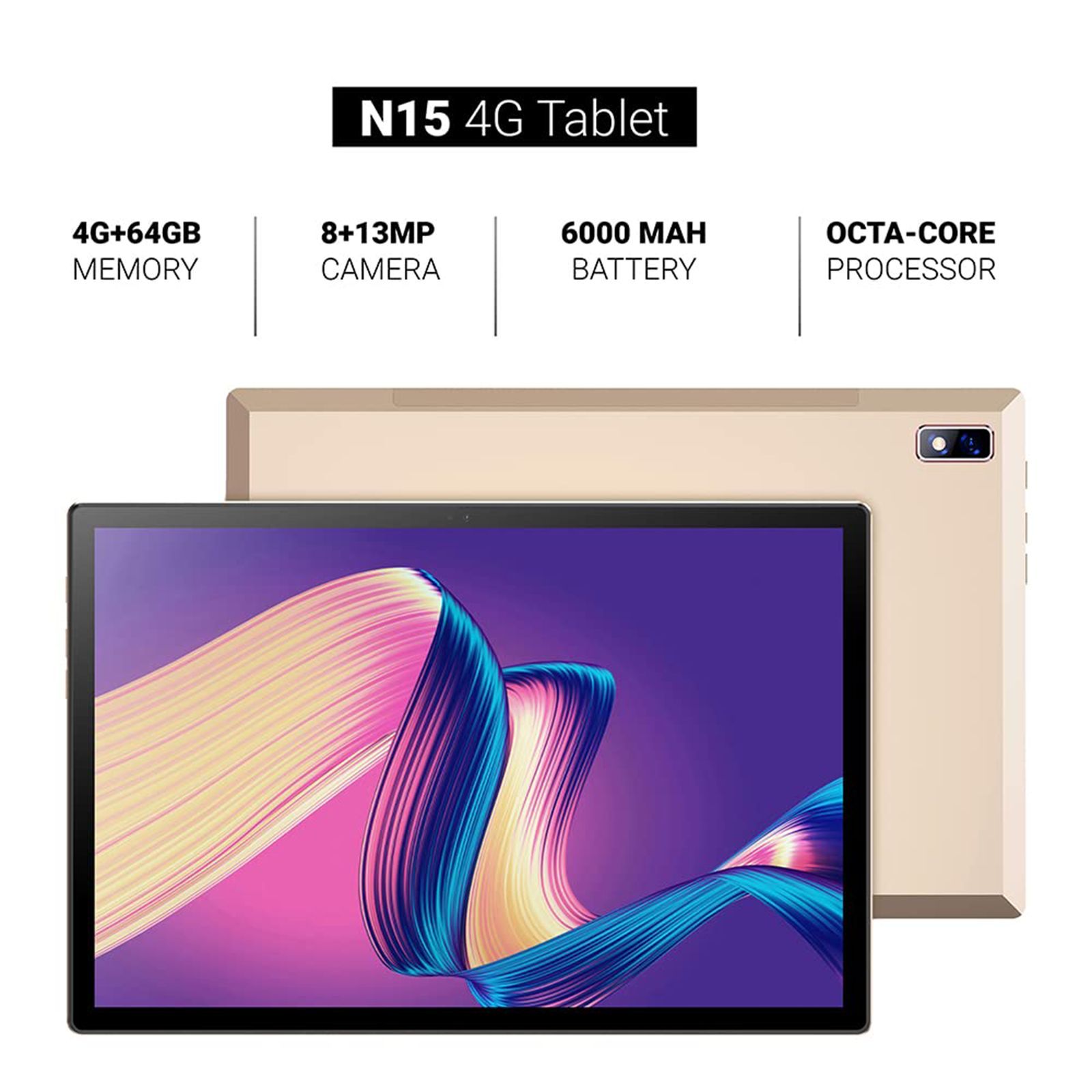 I KALL N15 Wi-Fi+4G VoLTE Android Tablet (10 Inch, 4GB RAM, 64GB ROM, Gold)_8