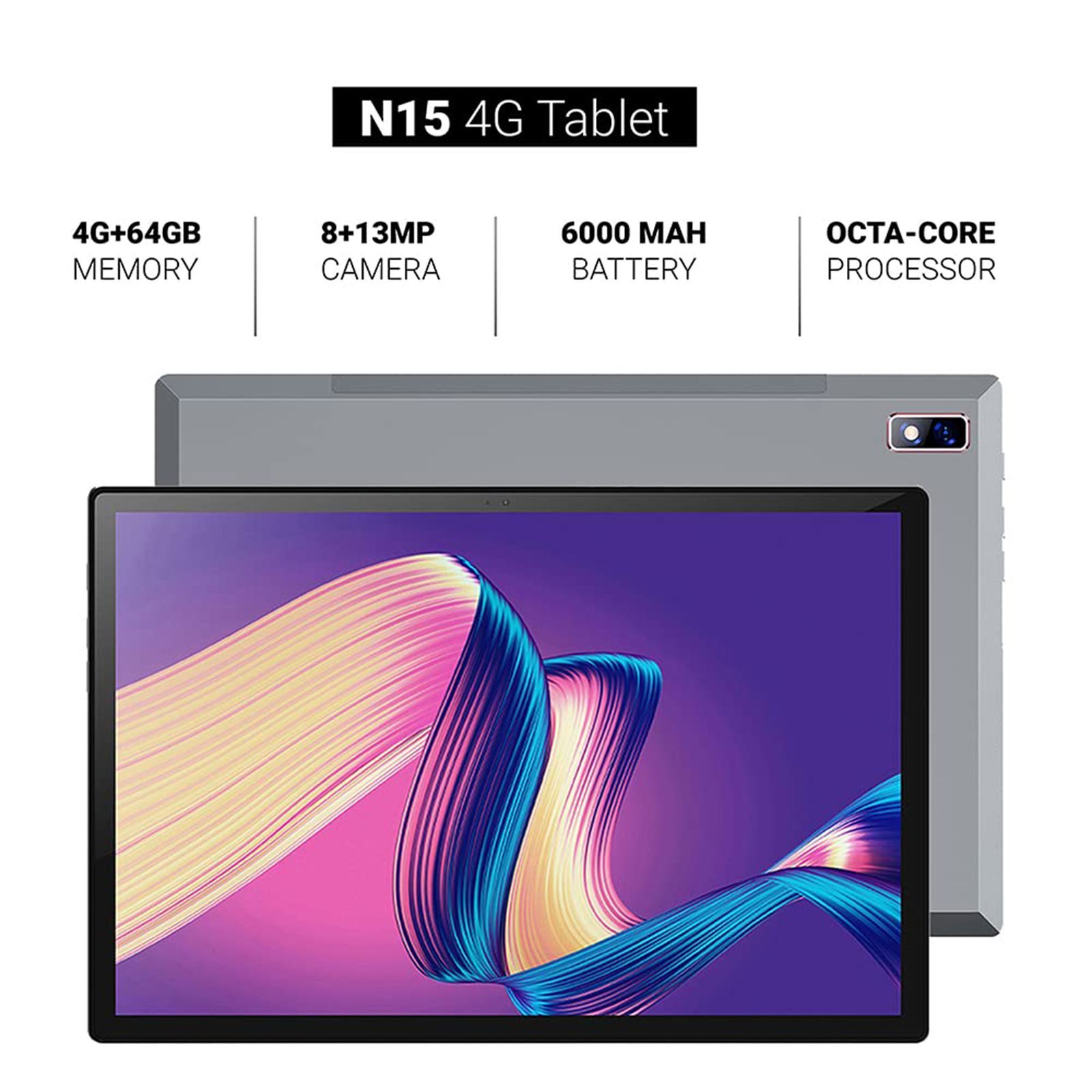 I KALL N15 Wi-Fi+4G VoLTE Android Tablet (10 Inch, 4GB RAM, 64GB ROM, Grey)_9