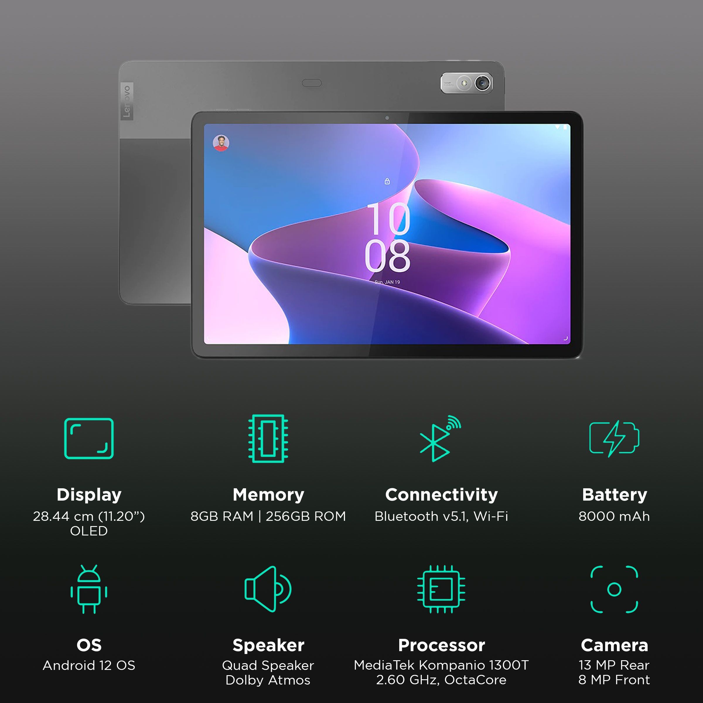 Lenovo Tab P11 Pro 2nd Gen Wi-Fi Android 12 Tablet (11.2 Inch, 8GB RAM, 256GB ROM, Storm Grey) Lenovo Tab P11 Pro 2nd Gen Wi-Fi Android 12 Tablet (11.2 Inch, 8GB RAM, 256GB ROM, Storm Grey)_3