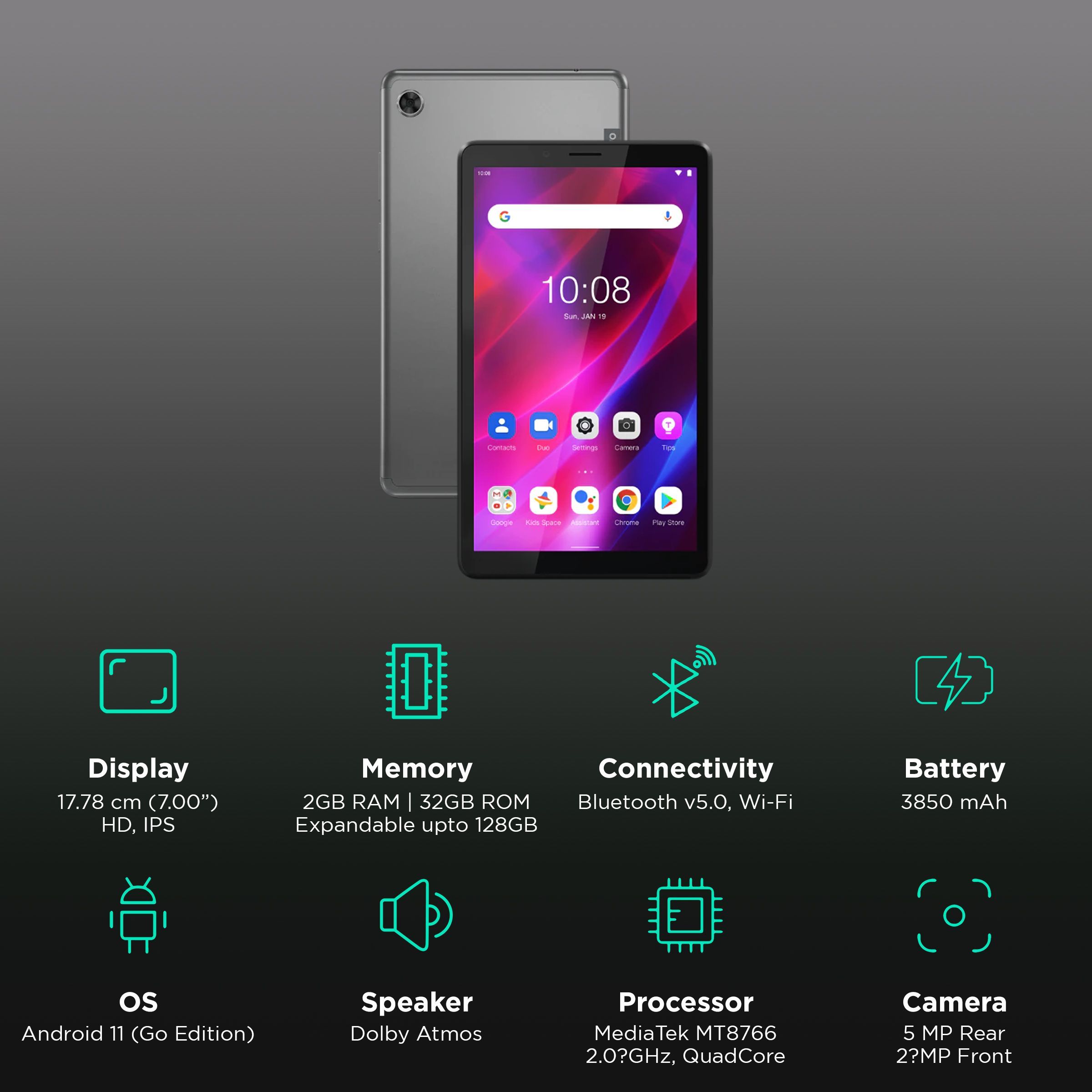 Lenovo Tab M7 Wi-Fi Android Tablet (7 Inch, 2GB RAM, 32GB ROM, Iron Grey)_3