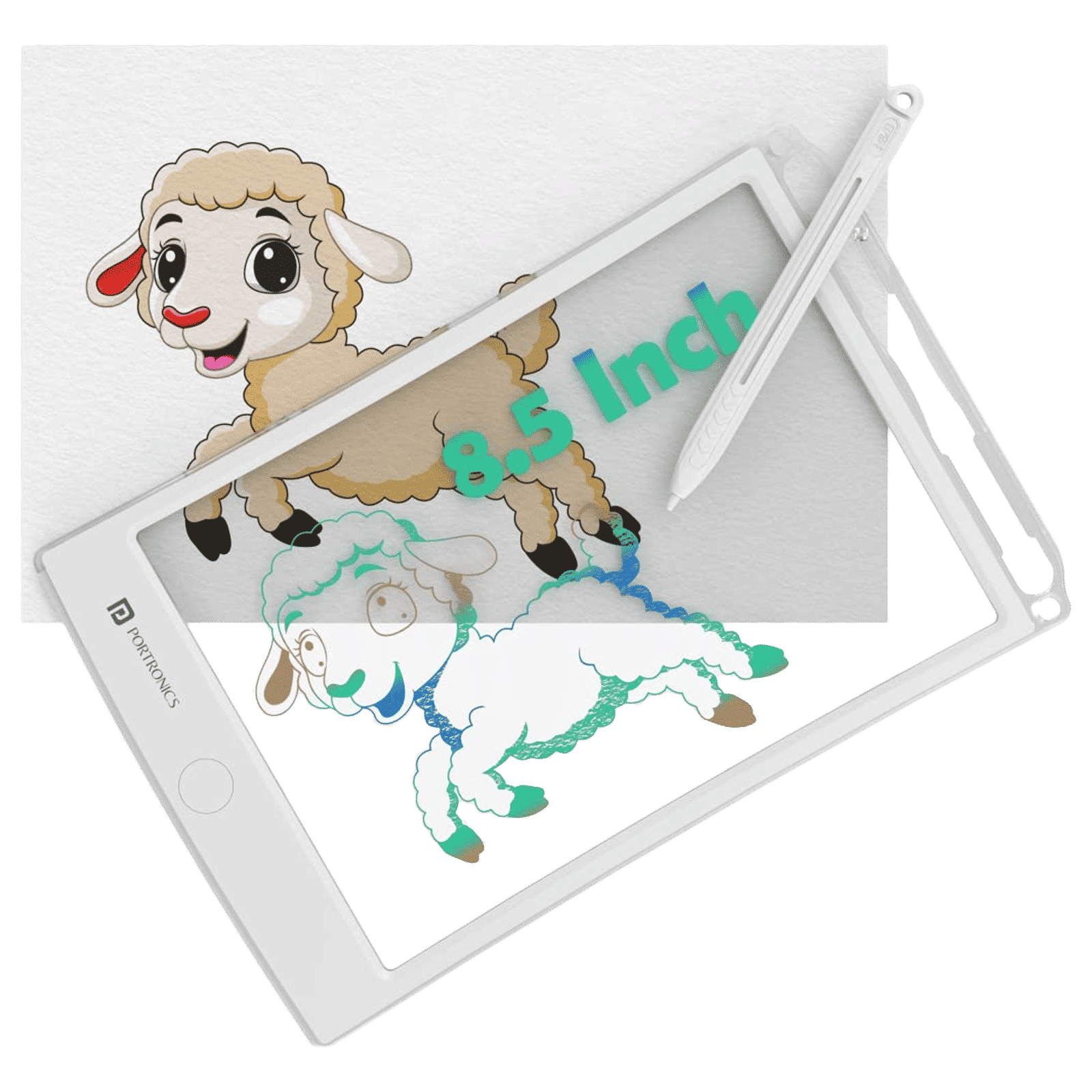 PORTRONICS Ruffpad One (8.5 Inch, White) PORTRONICS Ruffpad One (8.5 Inch, White)_1