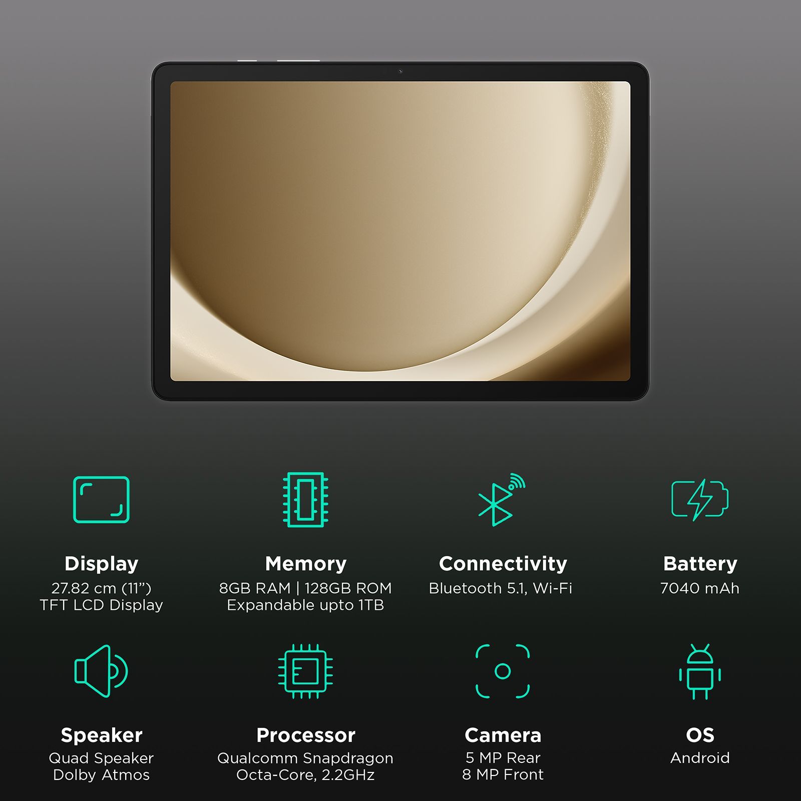 SAMSUNG Galaxy Tab A9 Plus Wi-Fi Android Tablet (11 Inch, 8GB RAM, 128GB ROM, Silver)_3