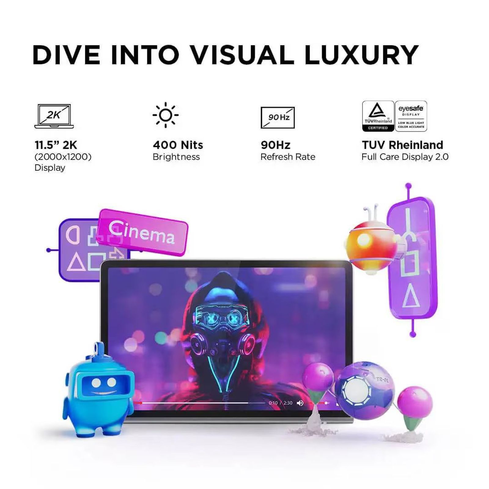 Lenovo Tab Plus Wi-Fi Android Tablet (11.5 Inch, 8GB RAM, 128GB ROM, Luna Grey)_7