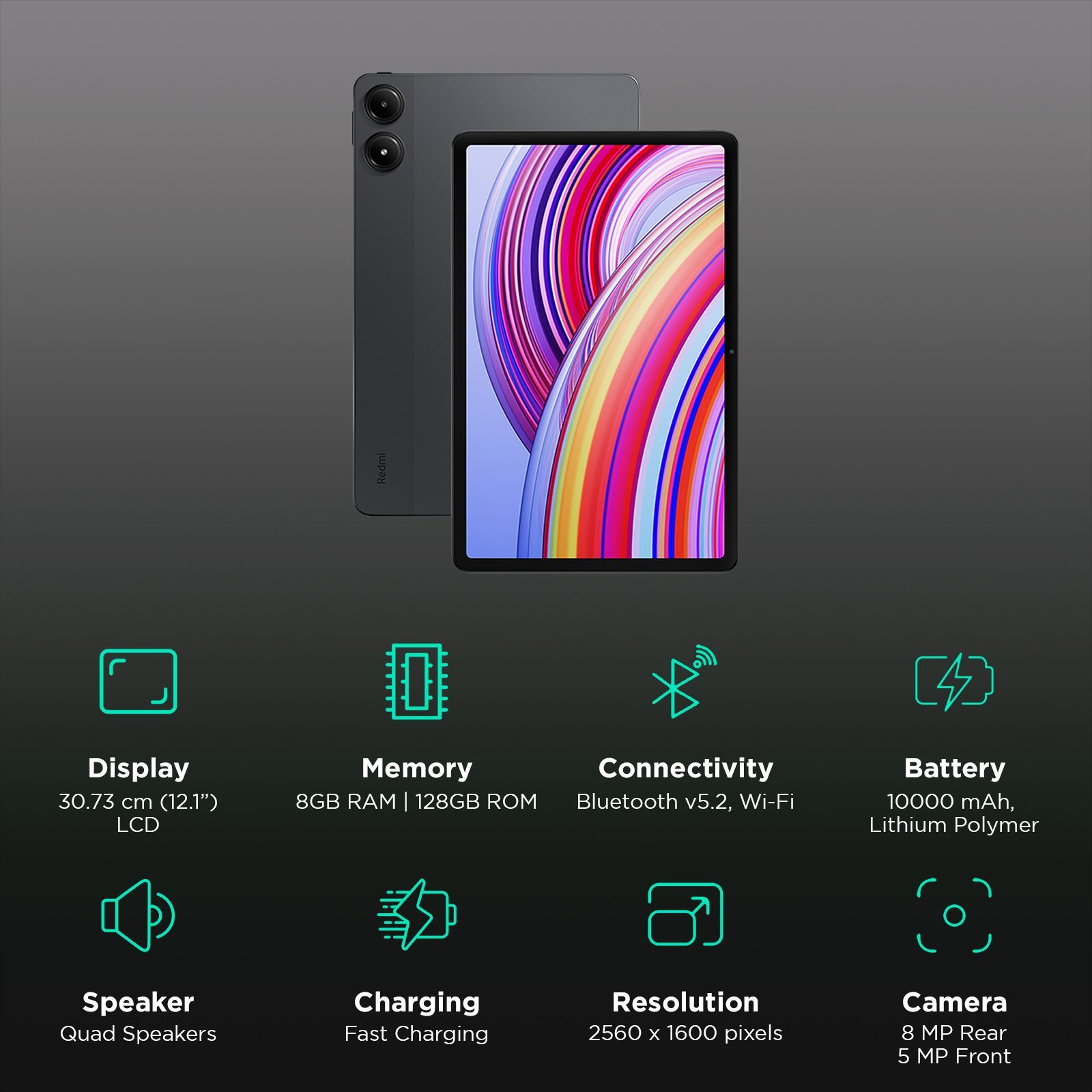 Redmi Pad Pro Wi-Fi+5G Android Tablet (12.1 Inch, 8GB RAM, 128GB ROM, Graphite Gray)_3