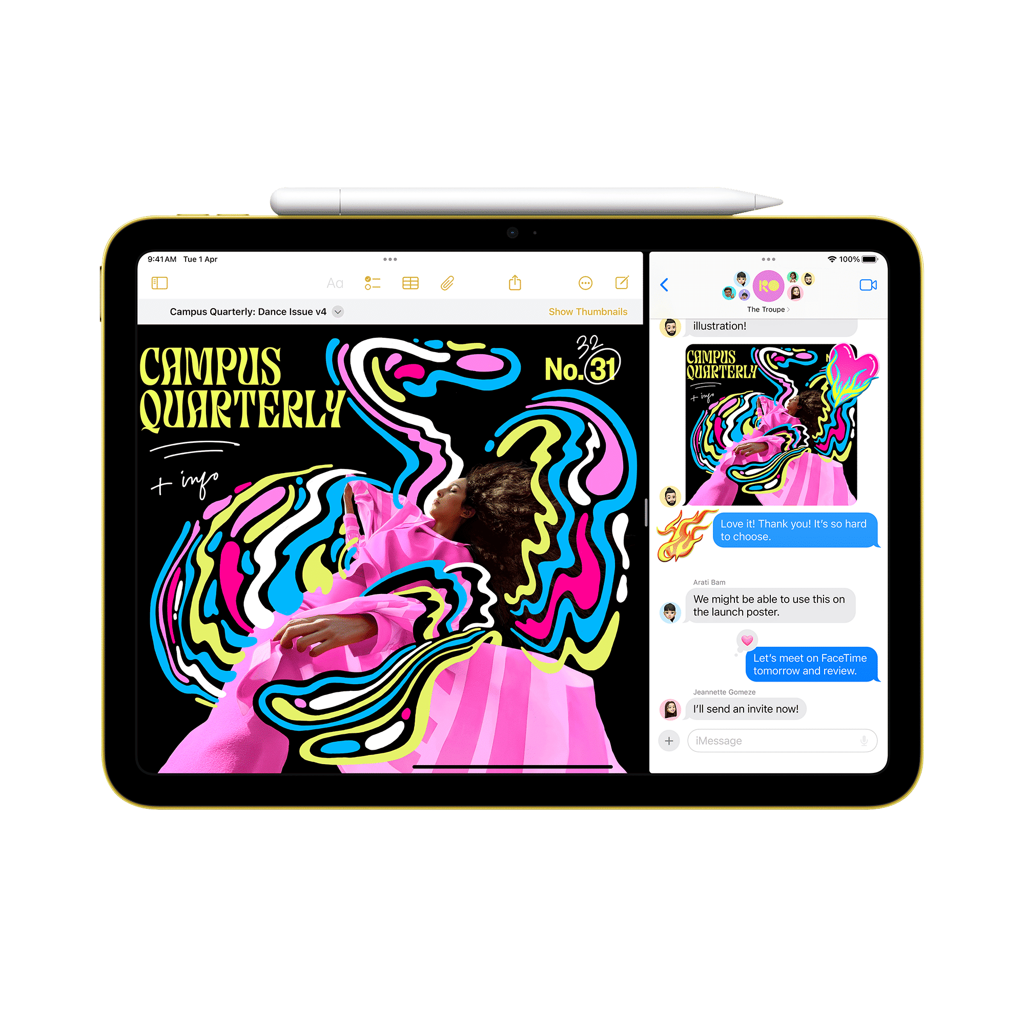 Apple iPad Wi-Fi (11 Inch, 256GB, Yellow)_4