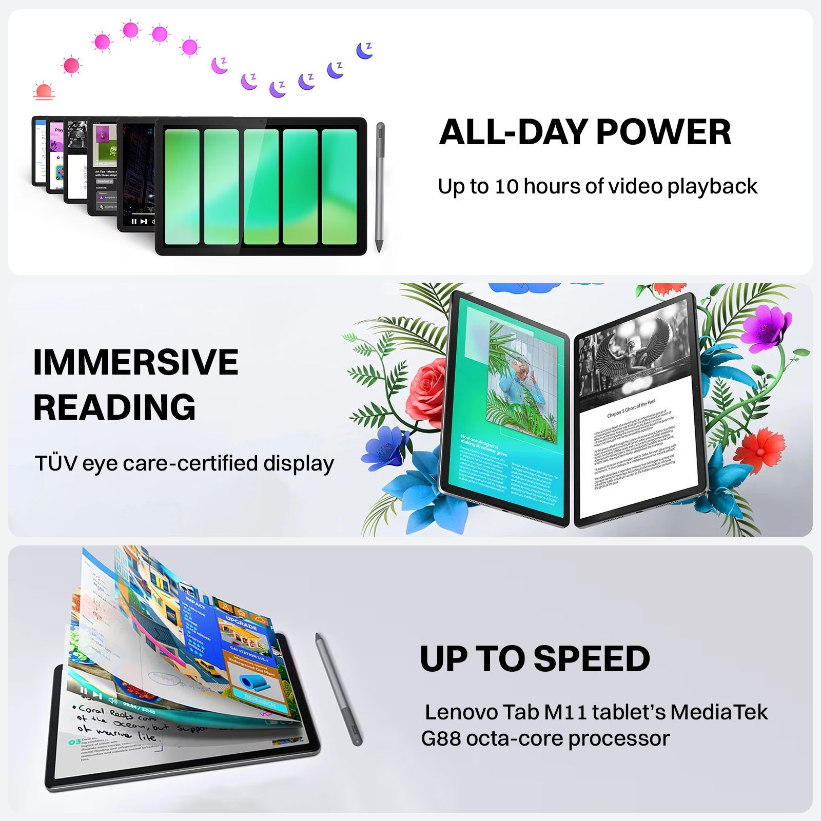 Lenovo Tab M11 Wi-Fi Android Tablet (11 Inch, 4GB RAM, 64GB ROM, Seafoam Green)_9