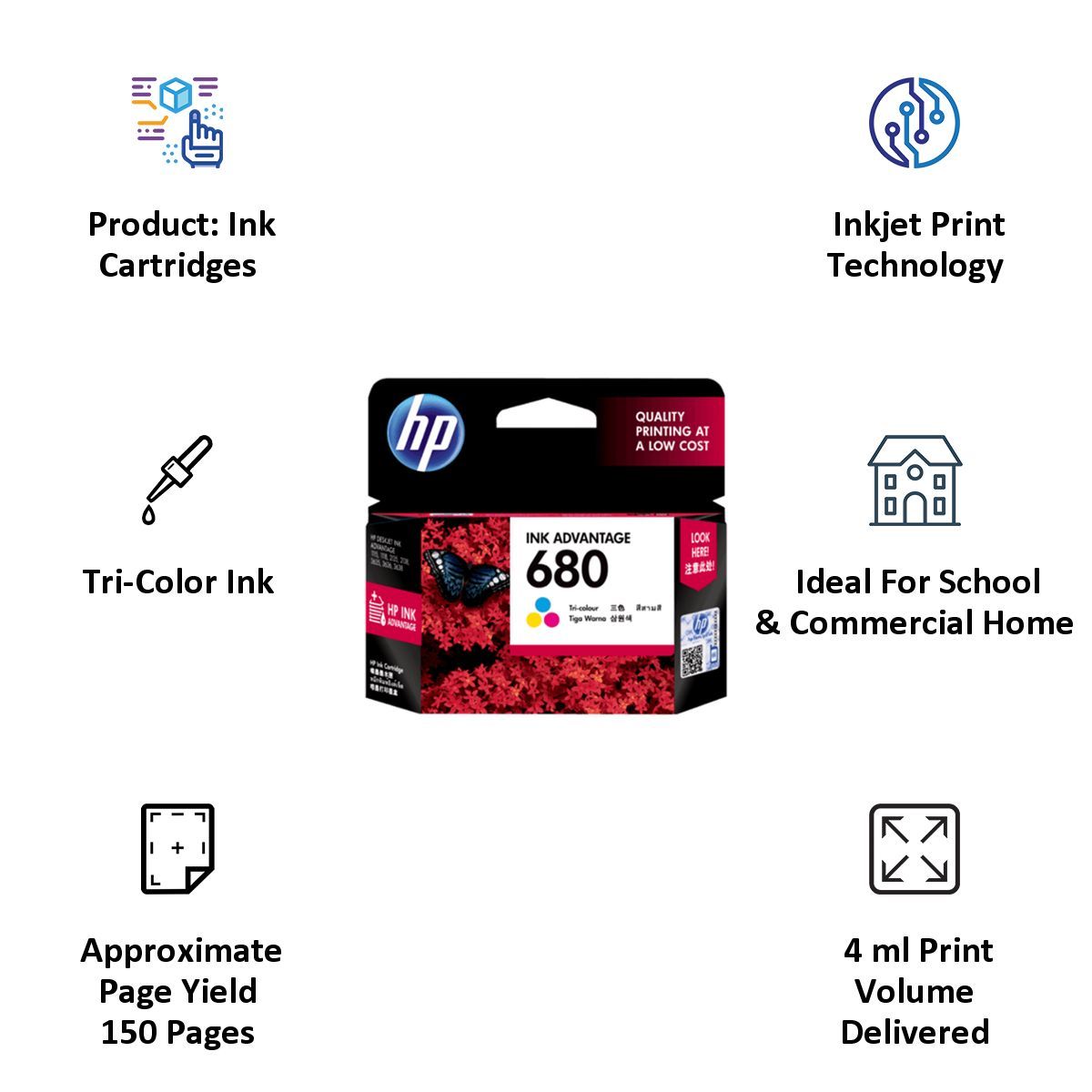 HP 680 Original Ink Advantage Cartridge (F6V26AA, Tri-color)_4