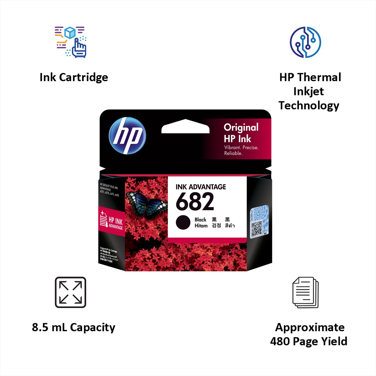 HP 682 Original Ink Advantage Cartridge (3YM77AA, Black) HP 682 Original Ink Advantage Cartridge (3YM77AA, Black)_2