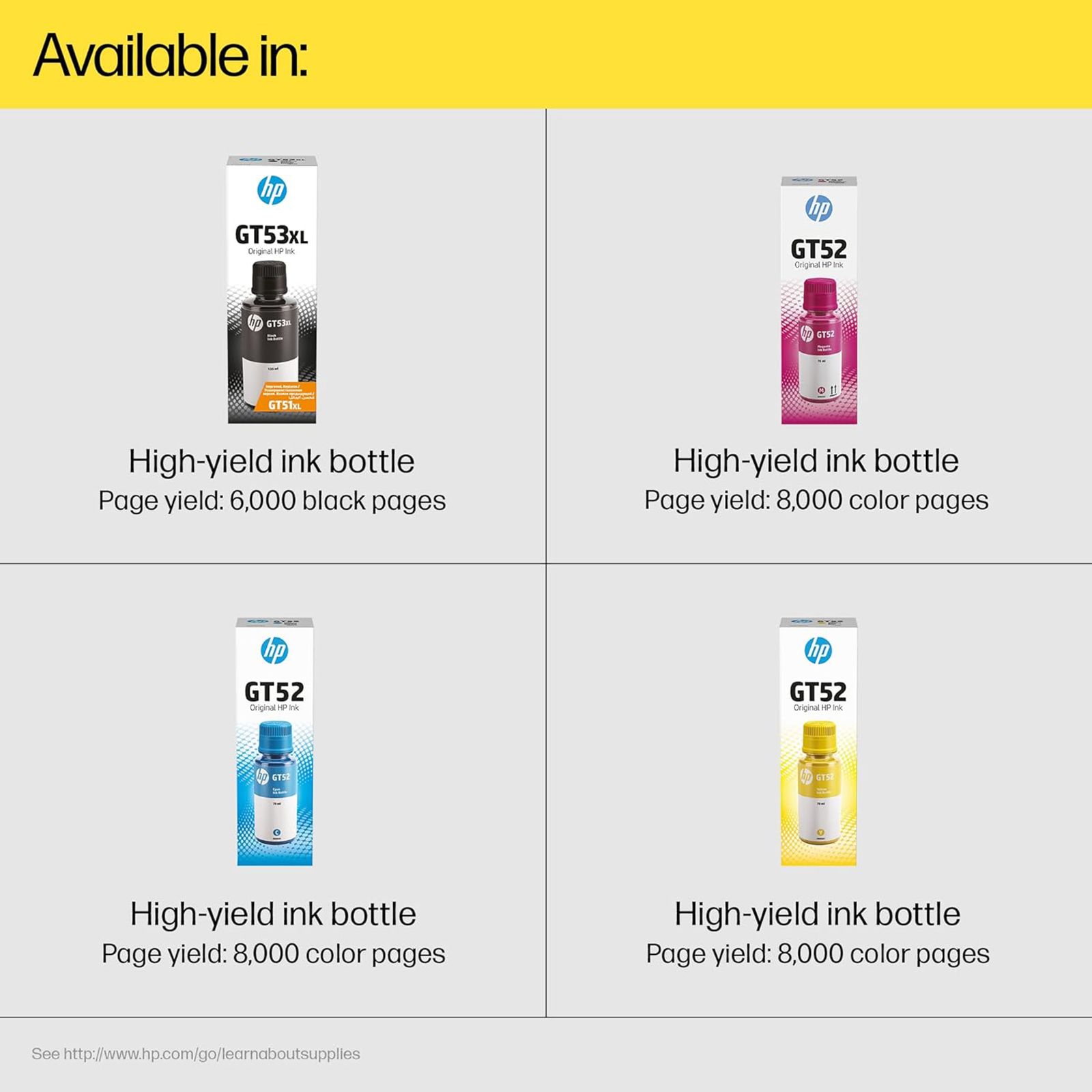 HP GT52 Original Ink Bottle (M0H54AA, Yellow) HP GT52 Original Ink Bottle (M0H54AA, Yellow)_3