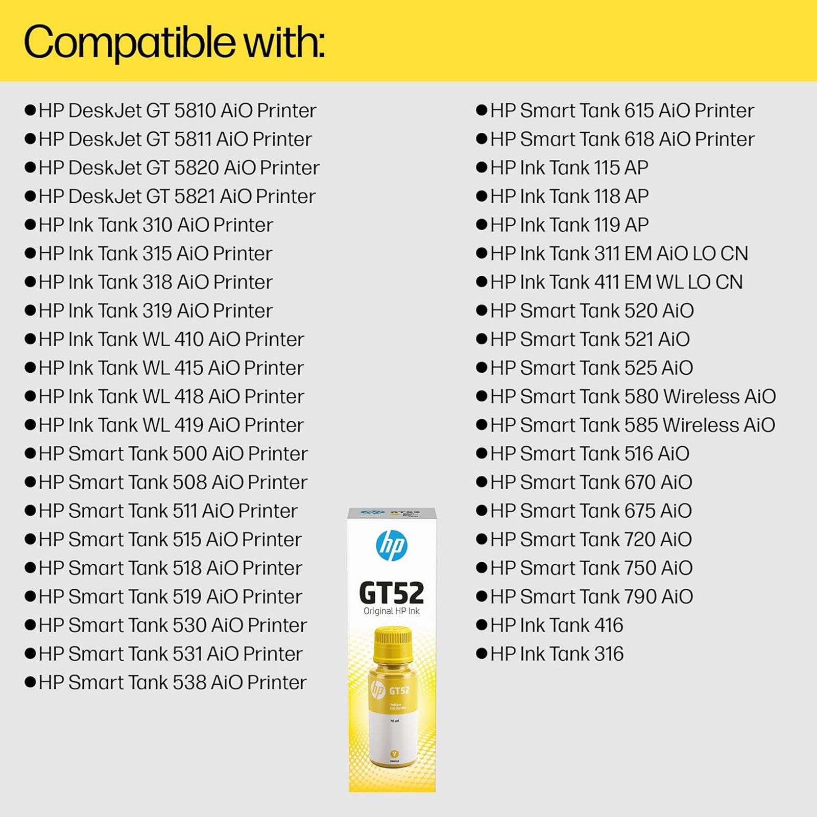 HP GT52 Original Ink Bottle (M0H54AA, Yellow) HP GT52 Original Ink Bottle (M0H54AA, Yellow)_4