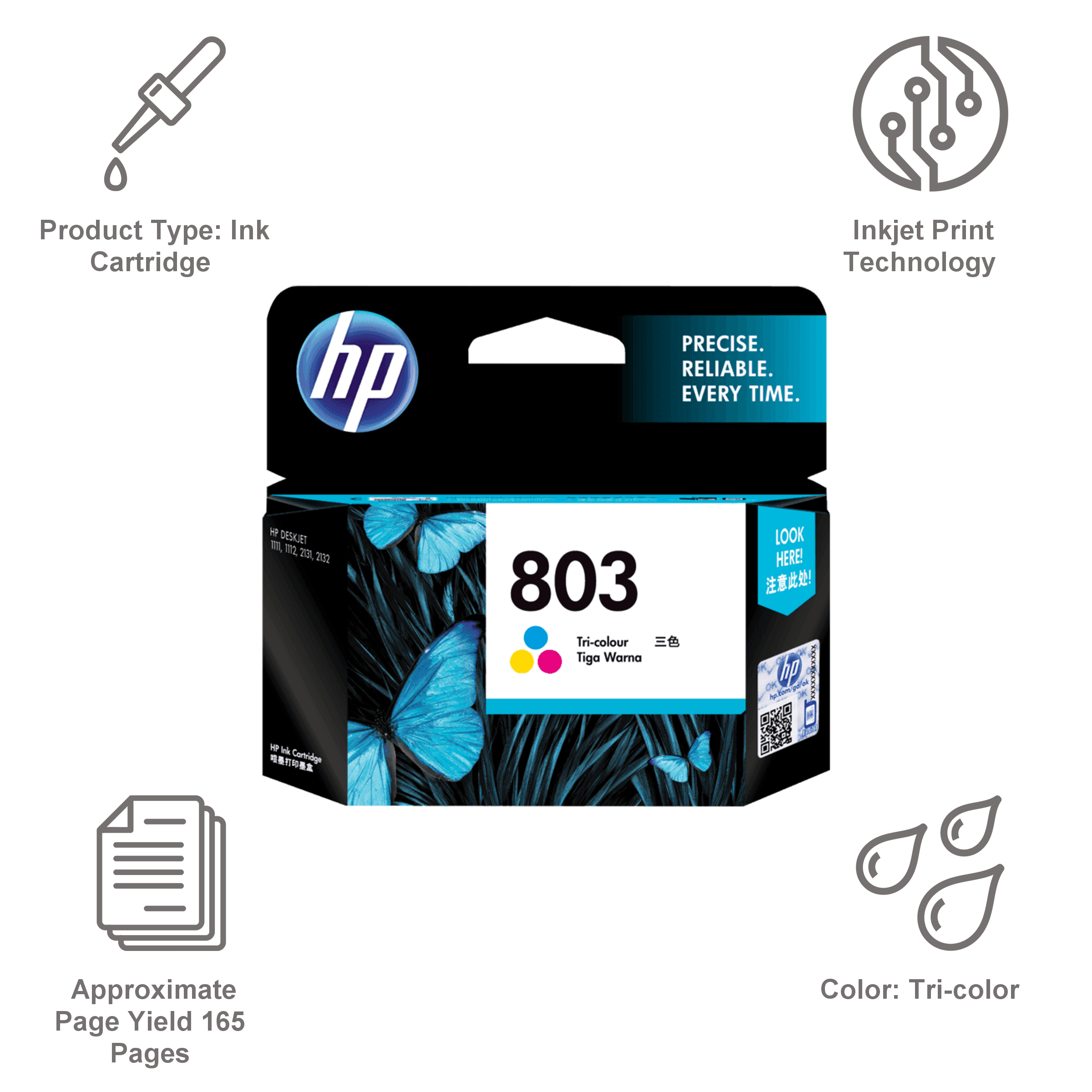 HP 803 Original Ink Cartridge (889296532163N, Tri-color)_3