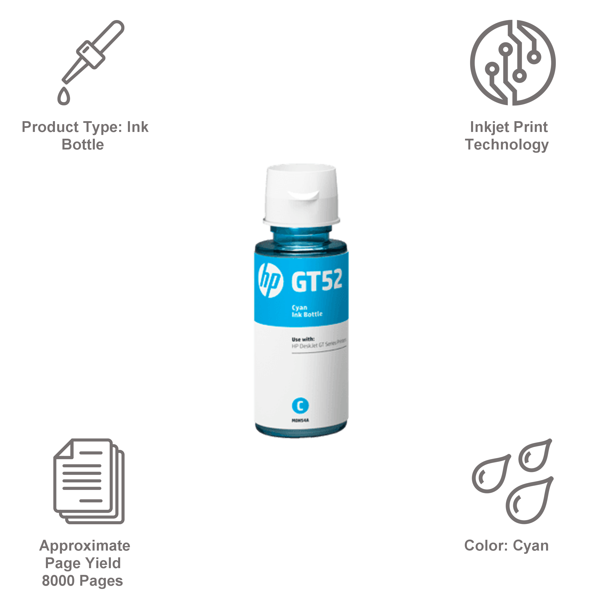 HP GT52 Original Ink Bottle (M0H56AA, Cyan)_3
