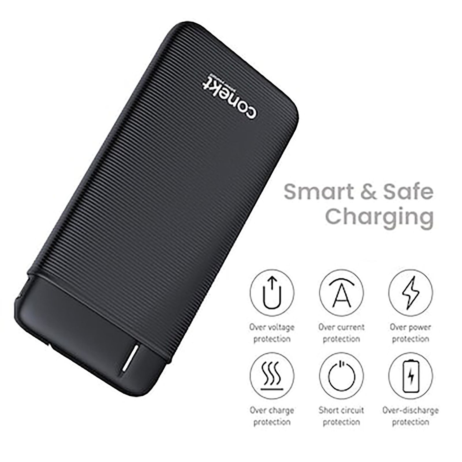 conekt Zeal Run Plus 10000 mAh Fast Charging Power Bank (2 Type A Ports, LED Charge Indicator, Black conekt Zeal Run Plus 10000 mAh Fast Charging Power Bank (2 Type A Ports, LED Charge Indicator, Black_4