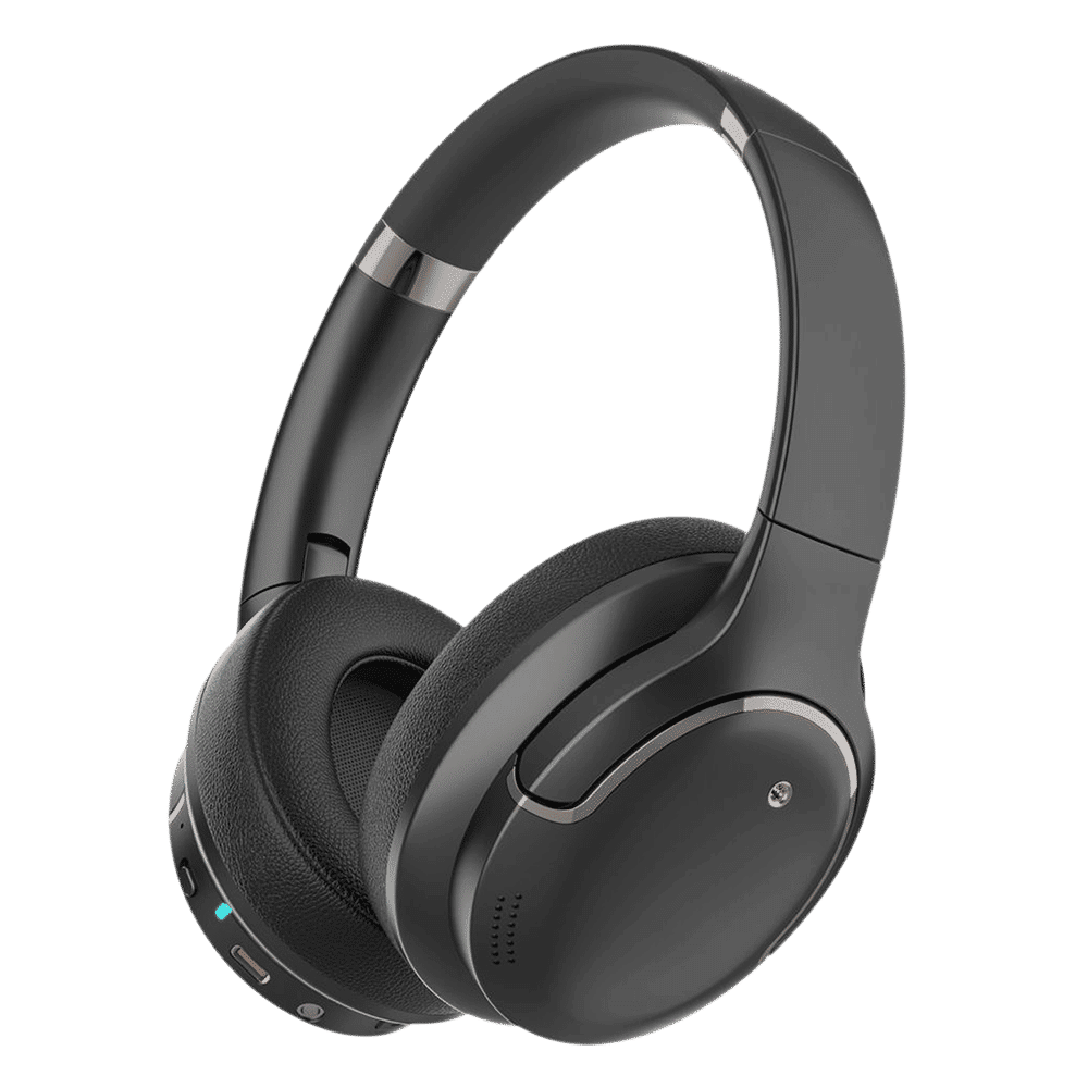 Croma HE101 CRSE100EPA301514 Bluetooth Headphone with Mic (Environmental Noise Cancellation, Over Ear, Black)_1