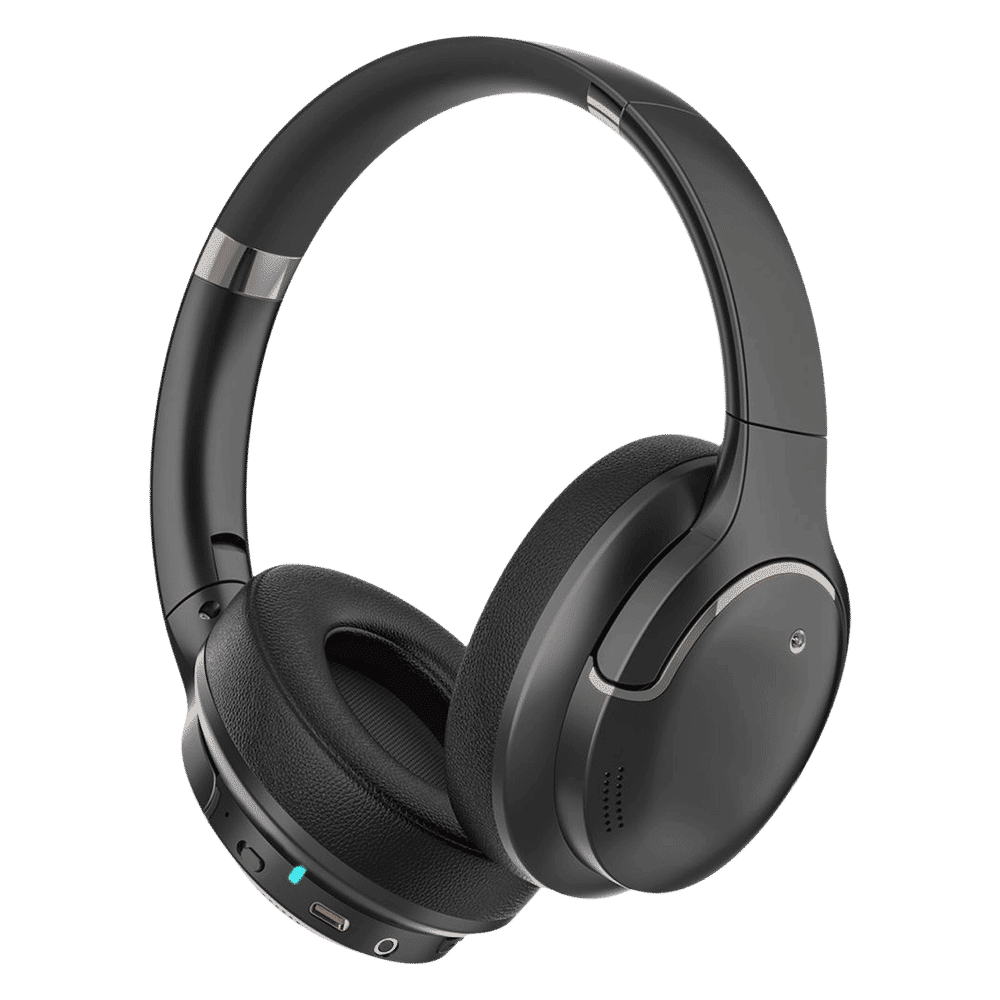 Croma HE101 CRSE100EPA301514 Bluetooth Headphone with Mic (Environmental Noise Cancellation, Over Ear, Black)_2