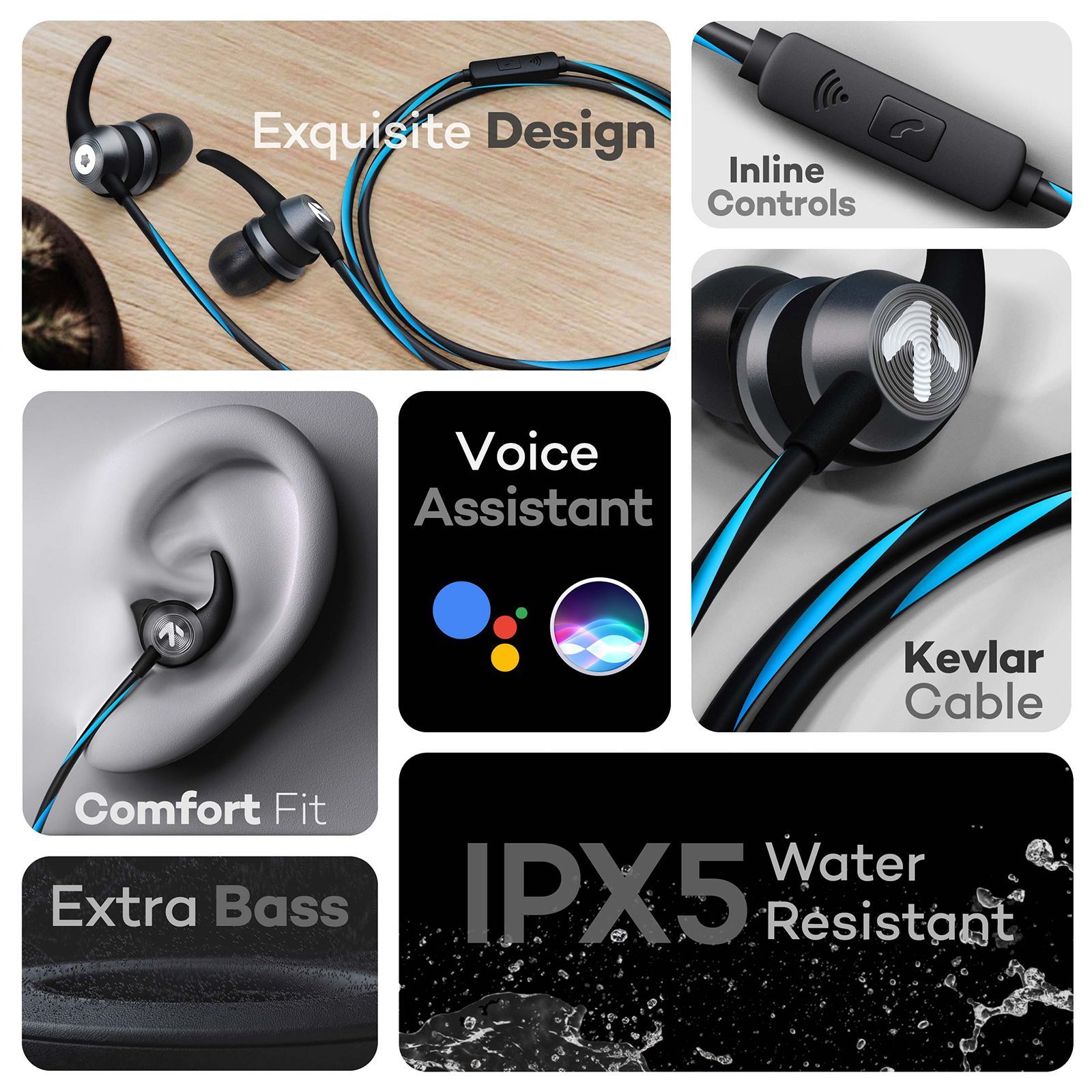 GOBOULT X1 Pro Wired Earphone with Mic (USB Type-C Connector, In Ear, Blue_2