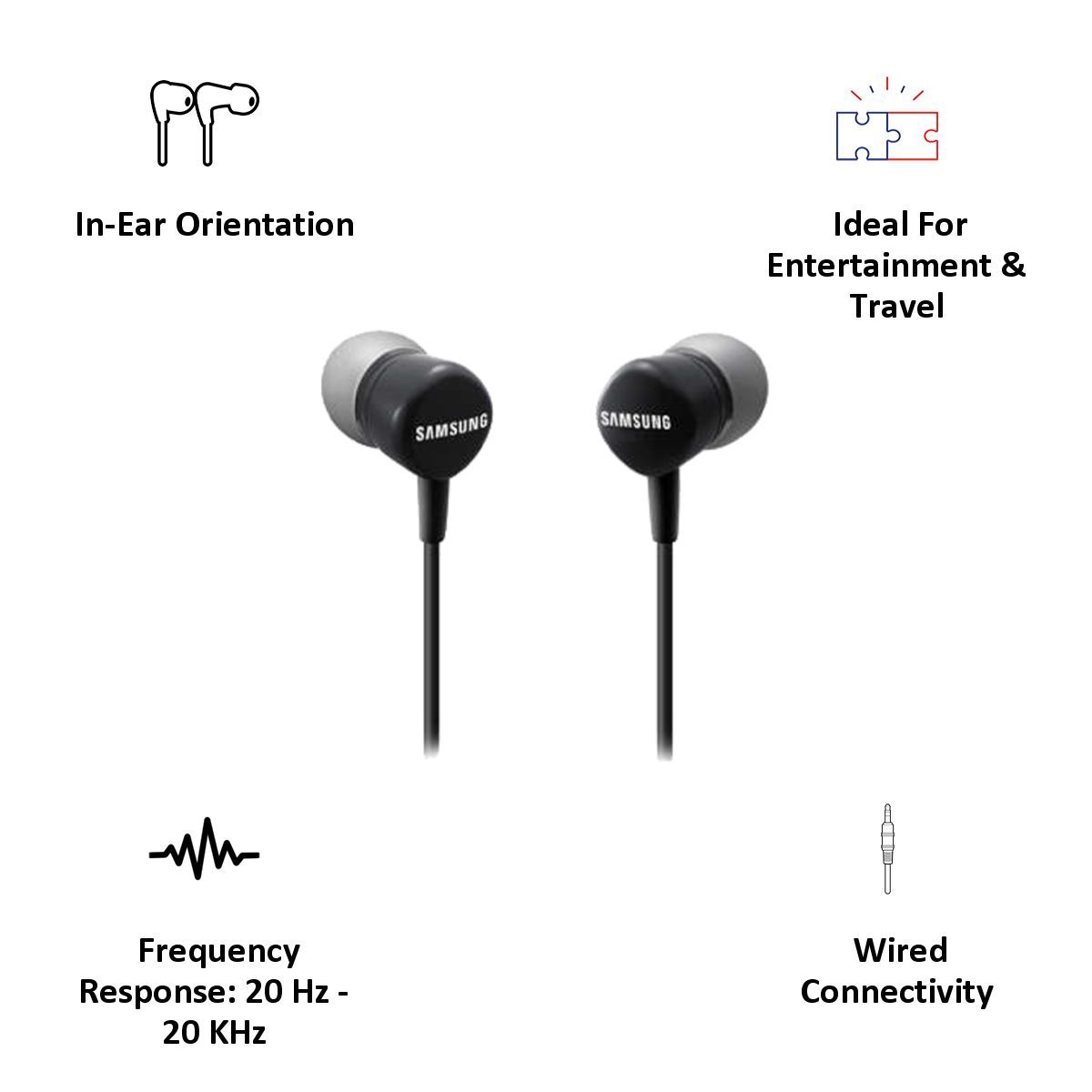 SAMSUNG EO-HS130DBEGIN In-Ear Wired Earphones with Mic (Black)_5